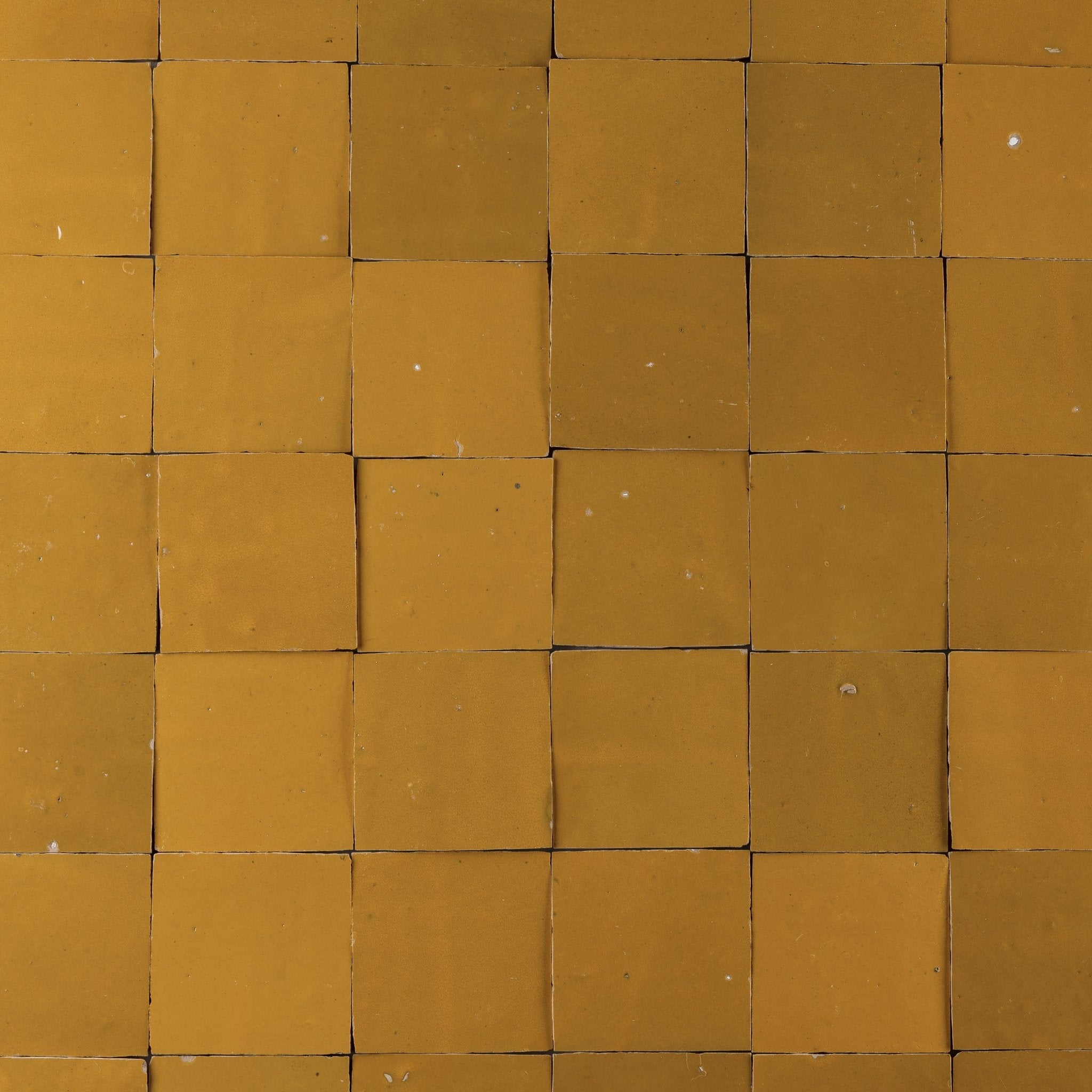 Handmade Moroccan Zellige 4x4 Citron Yellow Terracotta Tile - Cemento Collection