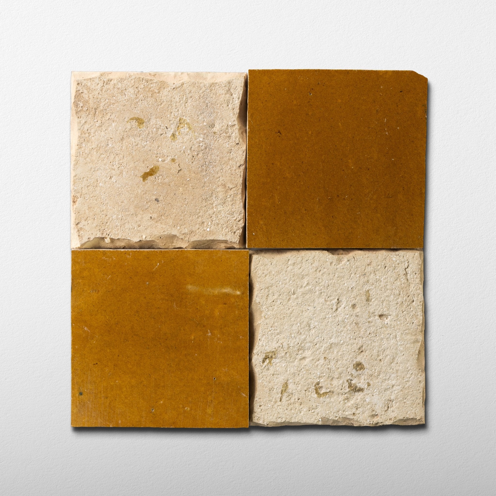 Handmade Moroccan Zellige 4x4 Cognac Brown Terracotta Tile - Cemento Collection