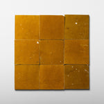 Handmade Moroccan Zellige 4x4 Cognac Brown Terracotta Tile - Cemento Collection