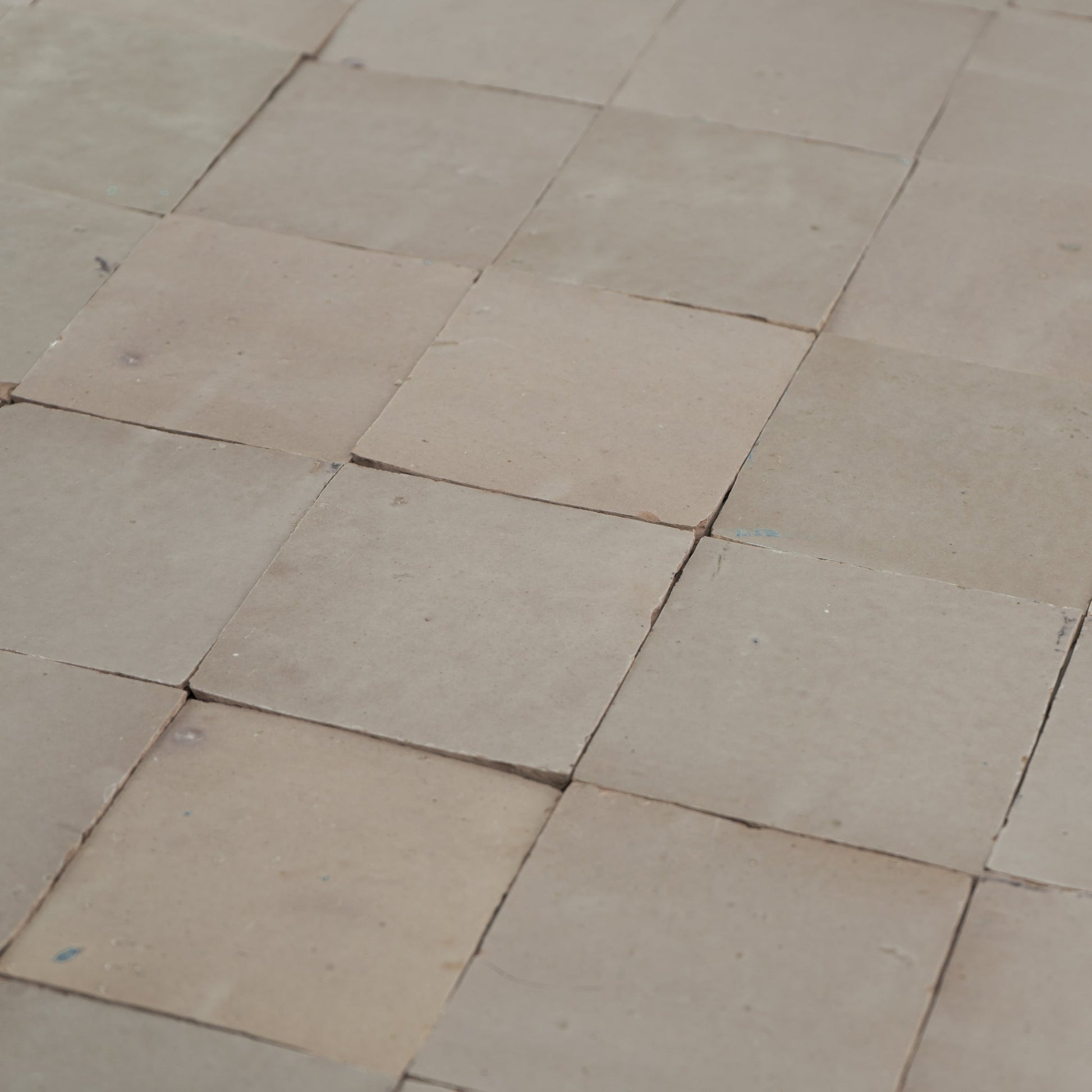 Handmade Moroccan Zellige 4x4 Ecru White Terracotta Tile - Cemento Collection
