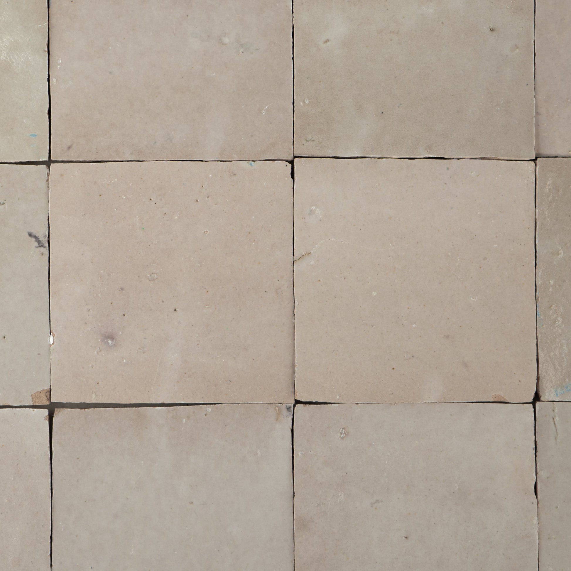 Handmade Moroccan Zellige 4x4 Ecru White Terracotta Tile - Cemento Collection
