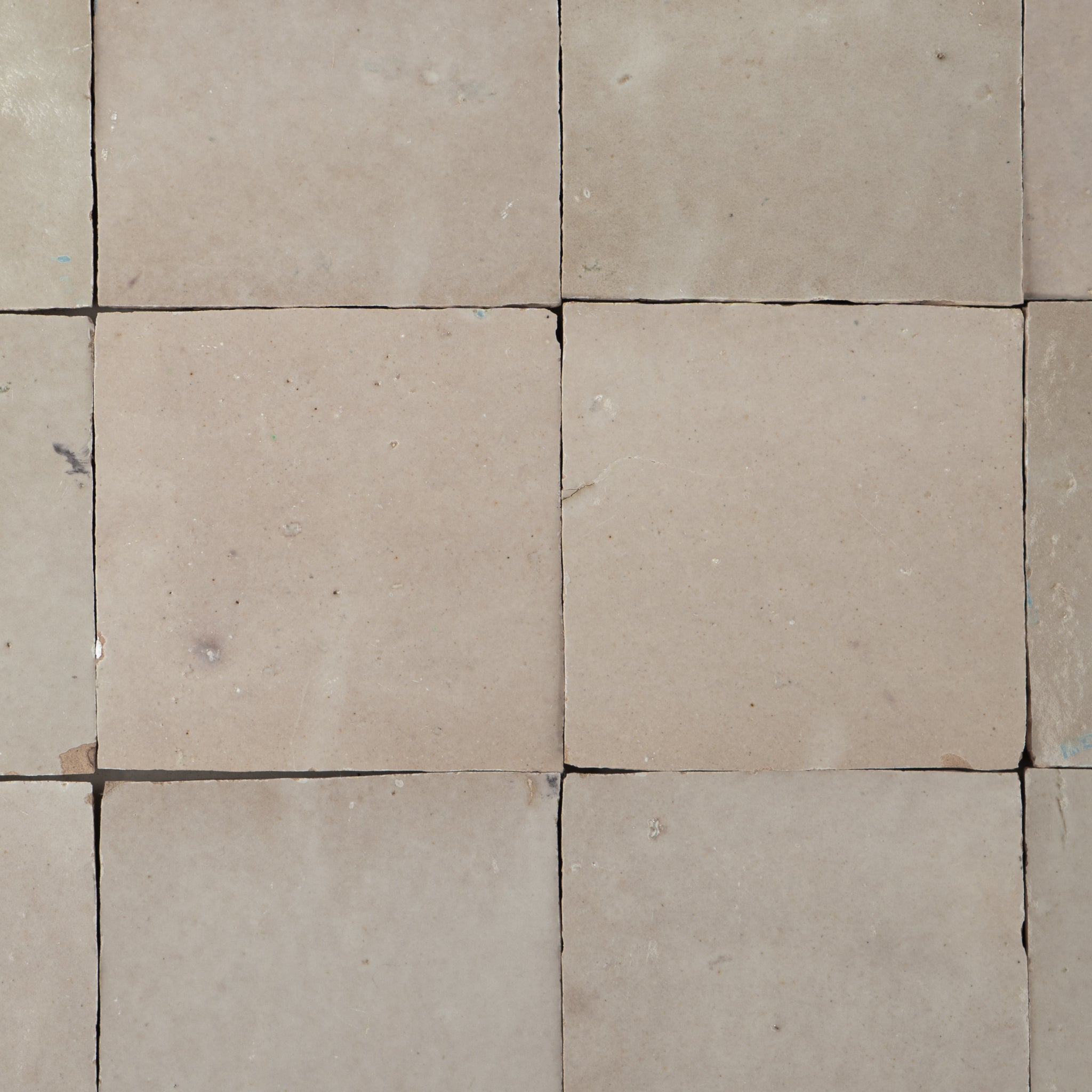Handmade Moroccan Zellige 4x4 Ecru White Terracotta Tile - Cemento Collection