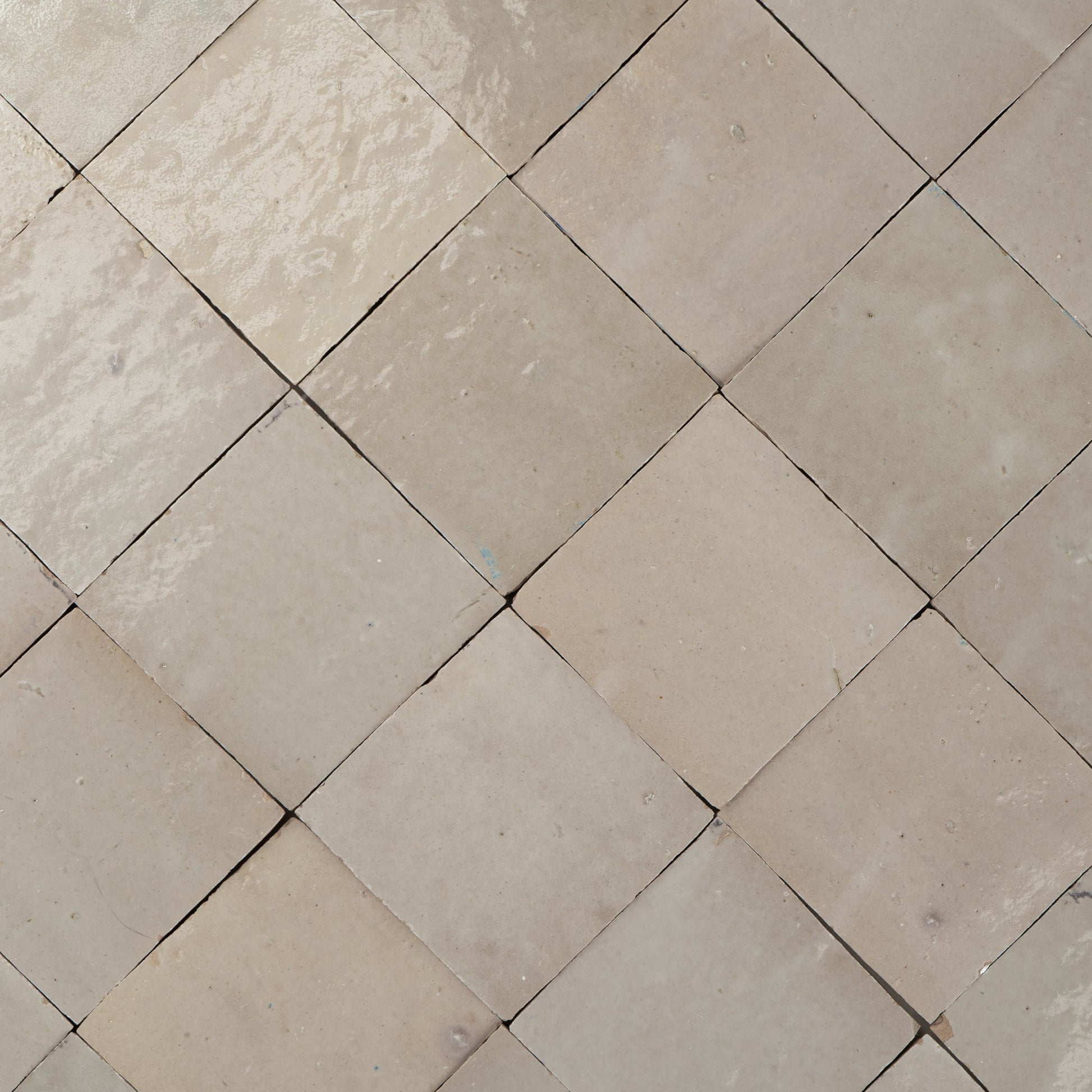 Handmade Moroccan Zellige 4x4 Ecru White Terracotta Tile - Cemento Collection