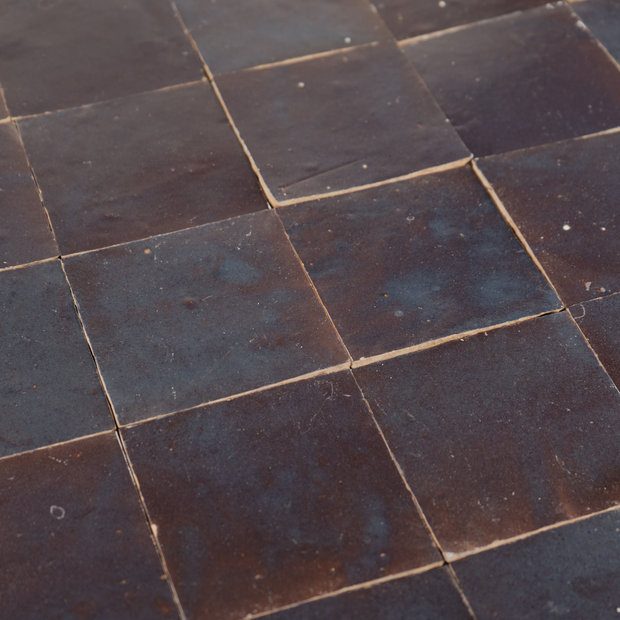 Handmade Moroccan Zellige 4x4 Eggplant Purple Terracotta Tile