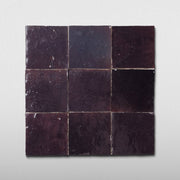 Handmade Moroccan Zellige 4x4 Eggplant Purple Terracotta Tile - Cemento Collection