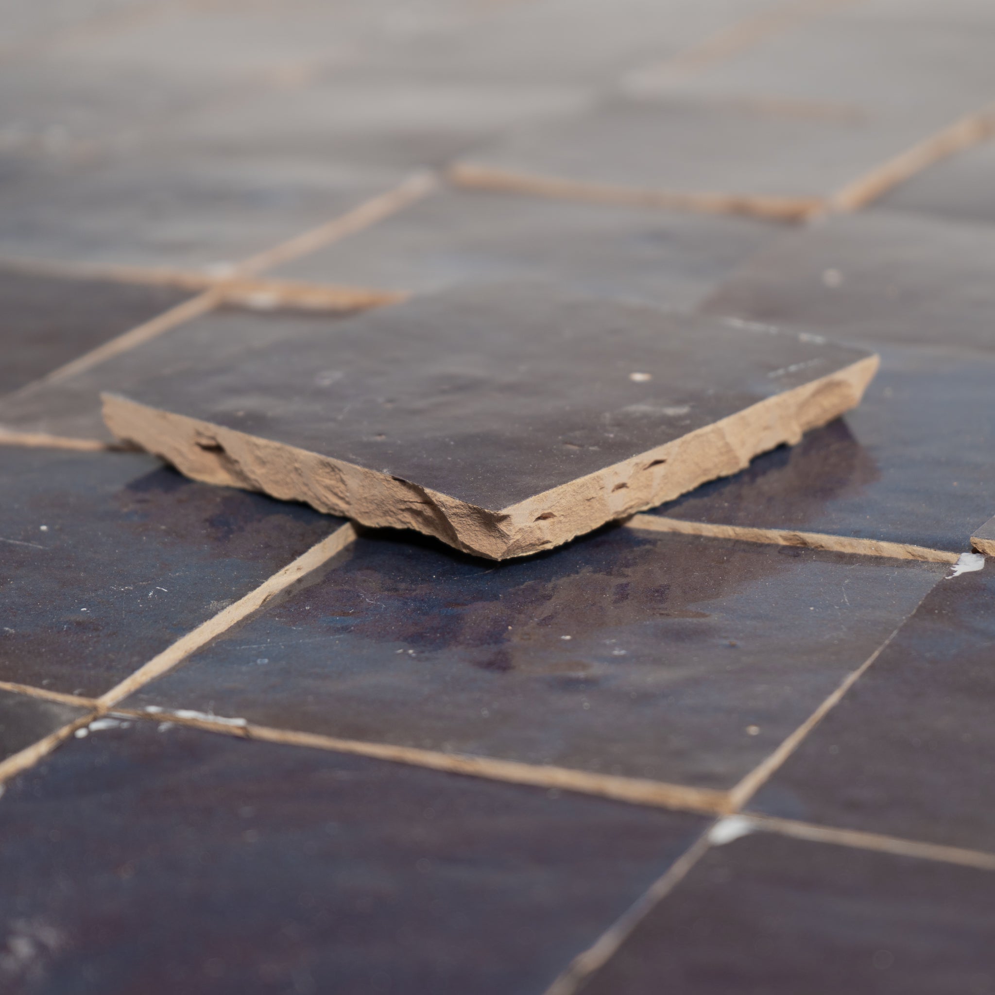 Handmade Moroccan Zellige 4x4 Eggplant Purple Terracotta Tile