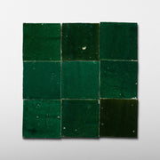 Handmade Moroccan Zellige 4x4 Emerald Green Terracotta Tile - Cemento Collection