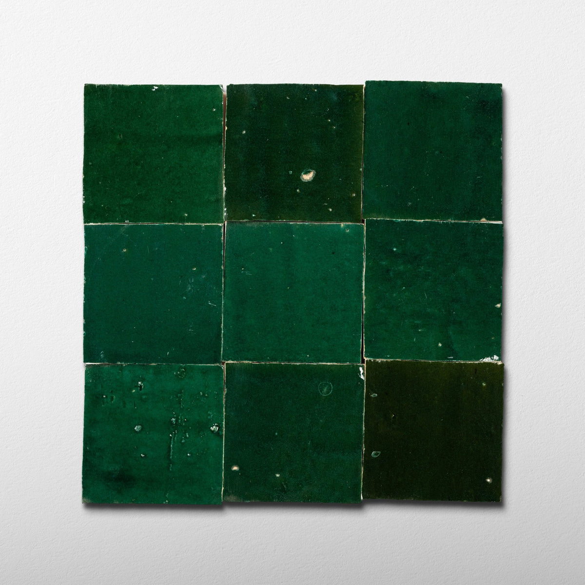 Handmade Moroccan Zellige 4x4 Emerald Green Terracotta Tile - Cemento Collection