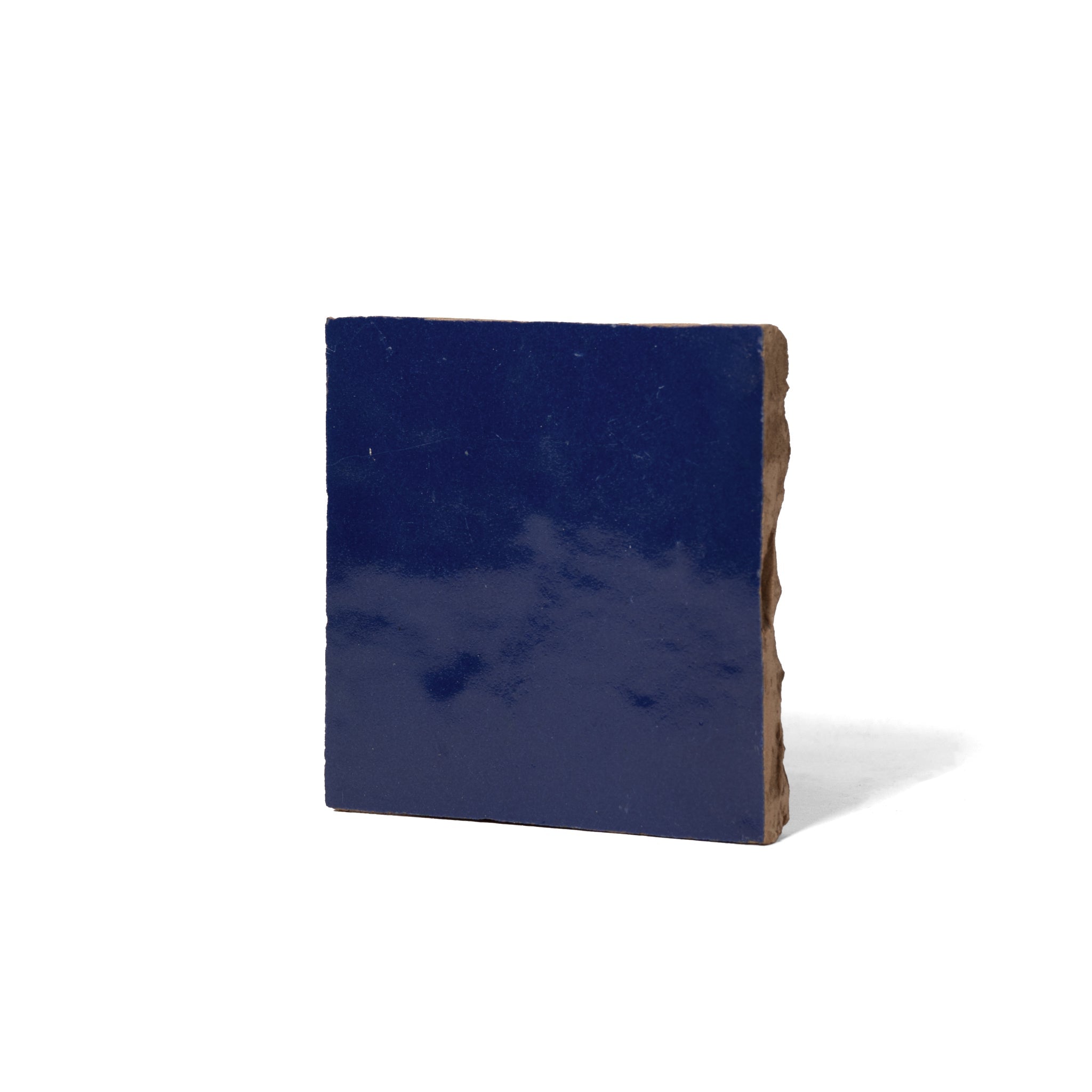Handmade Moroccan Zellige 4x4 Evil Eye Blue Terracotta Tile - Cemento Collection