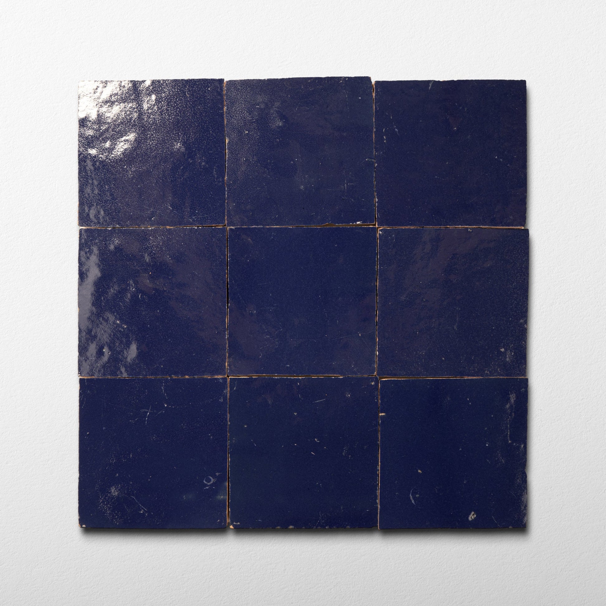 Handmade Moroccan Zellige 4x4 Evil Eye Blue Terracotta Tile - Cemento Collection