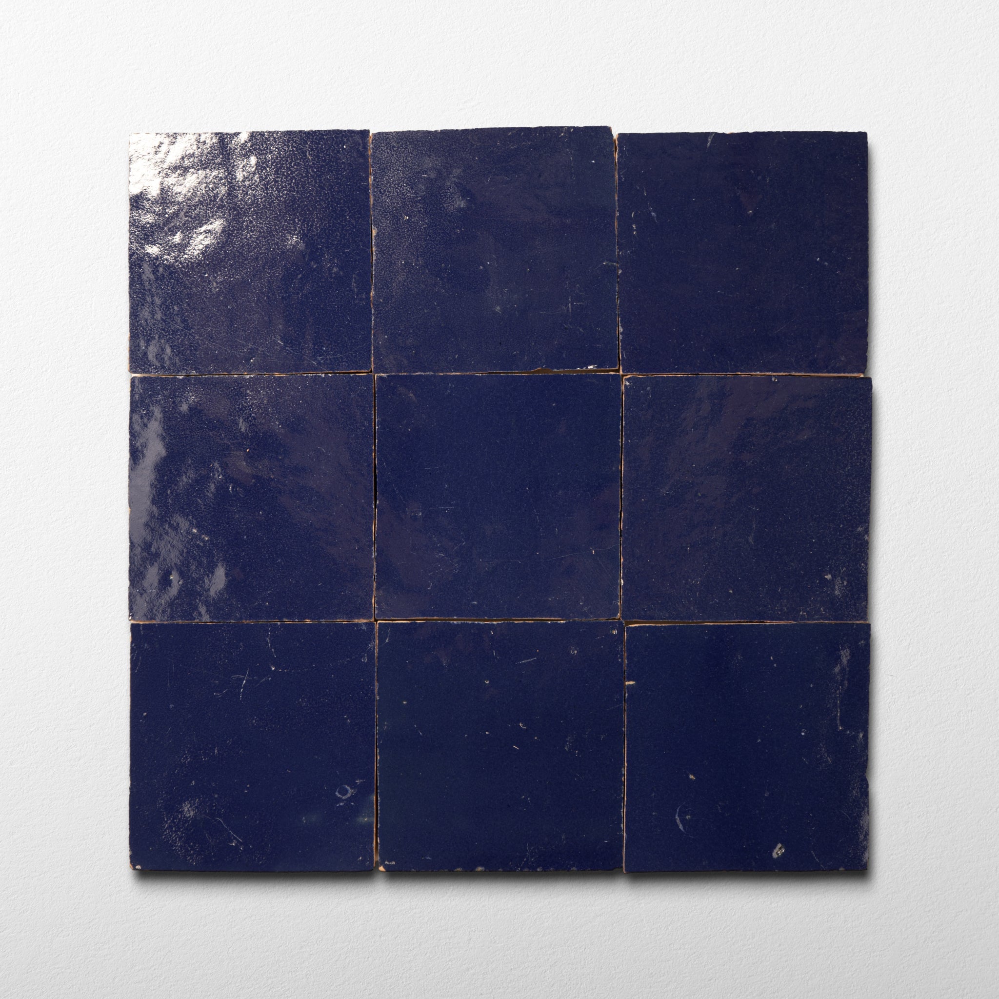 Handmade Moroccan Zellige 4x4 Evil Eye Blue Terracotta Tile - Cemento Collection