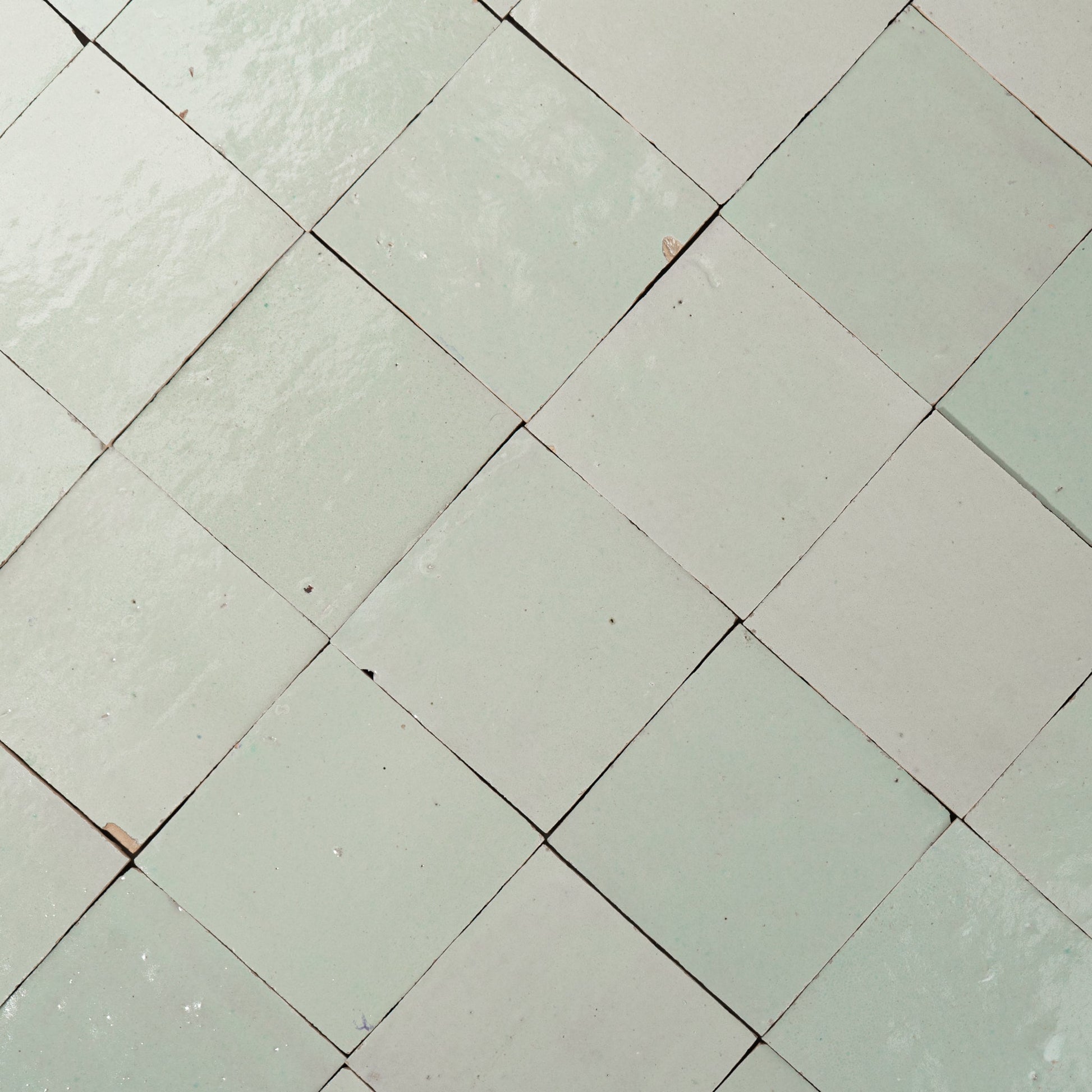 Handmade Moroccan Zellige 4x4 Fern Green Terracotta Tile - Cemento Collection