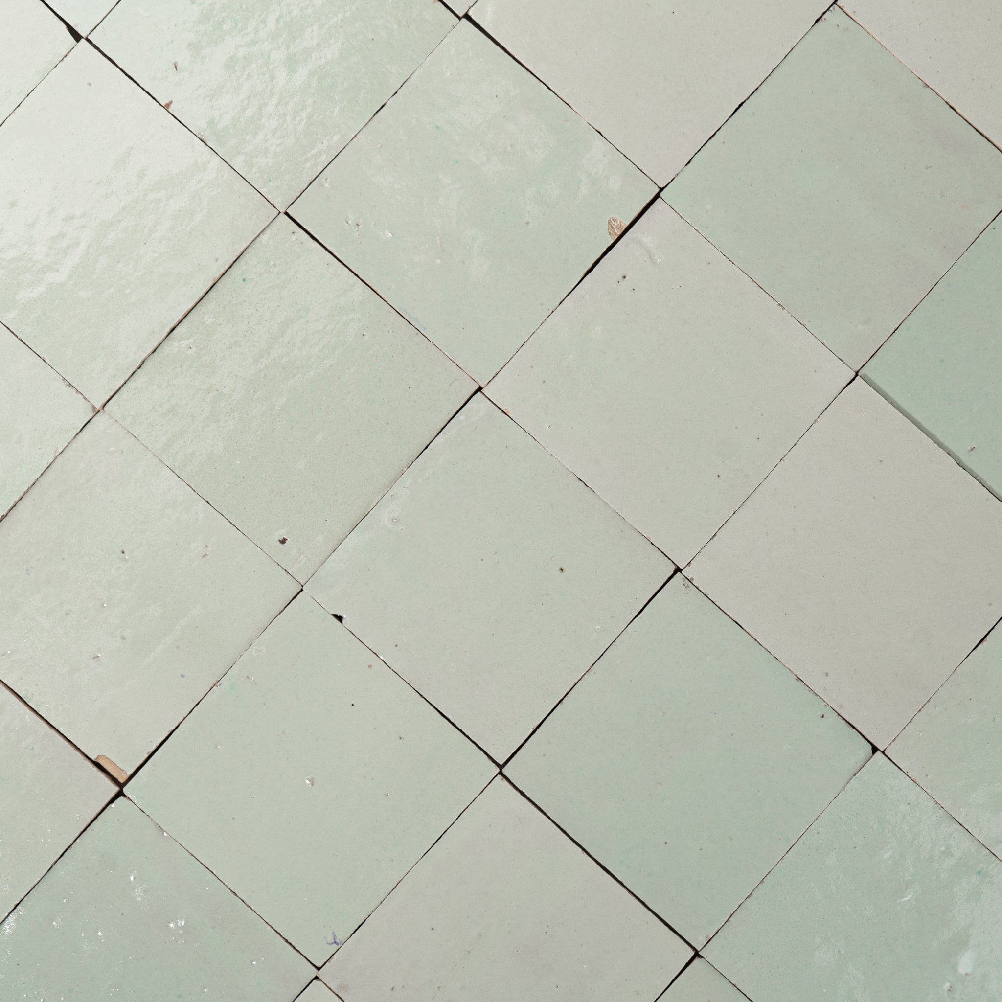 Handmade Moroccan Zellige 4x4 Fern Green Terracotta Tile - Cemento Collection