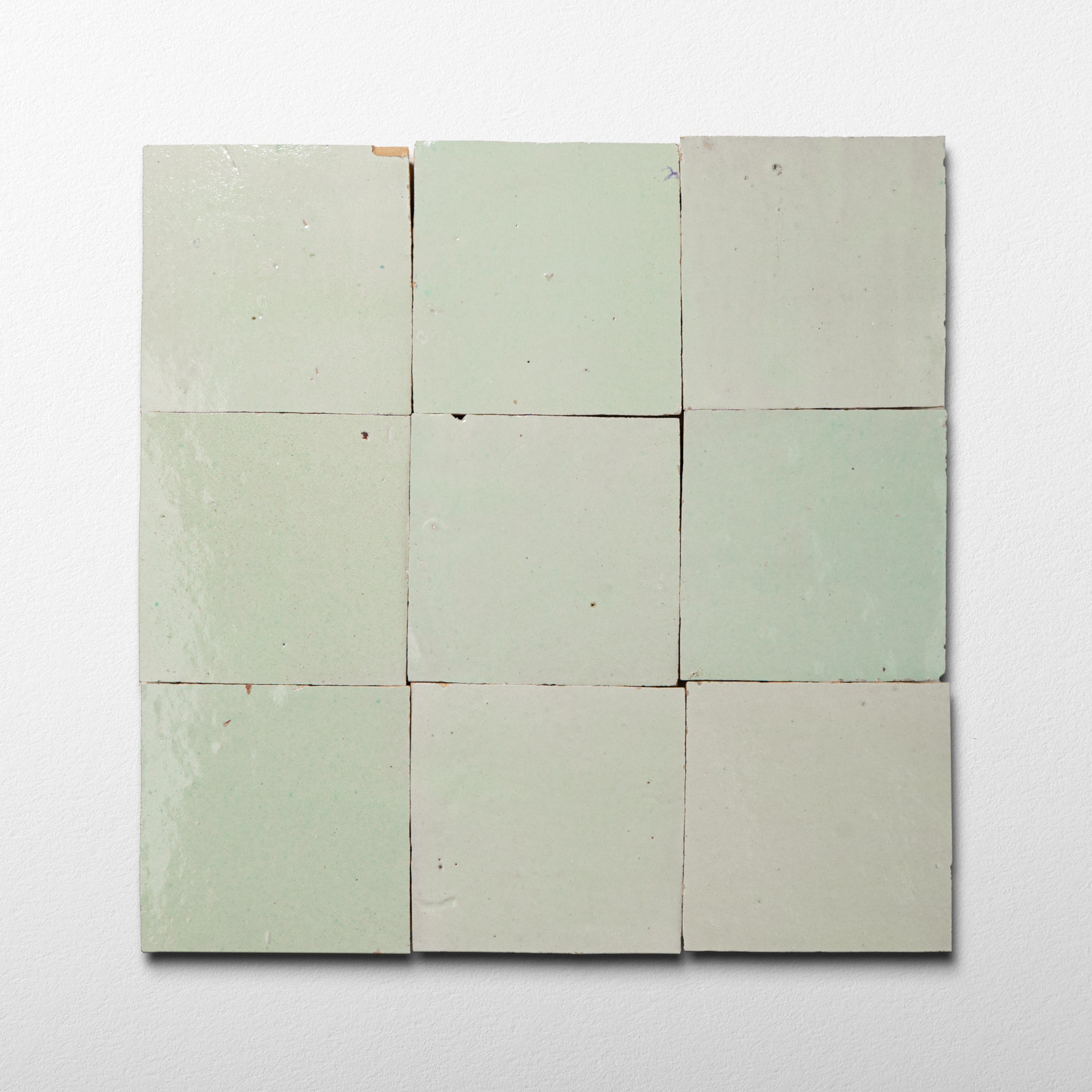 インドミティーラ画Ｃ Handmade Moroccan Zellige 4x4 Fern Green Terracotta Tile
