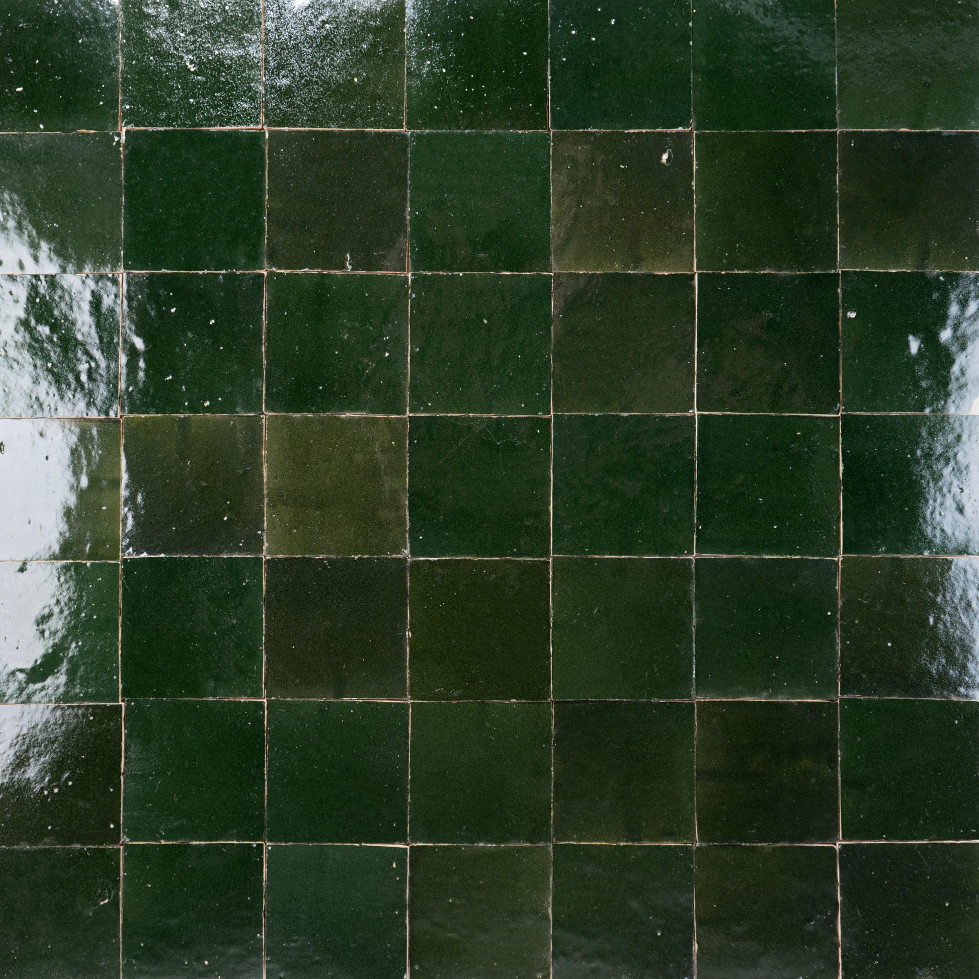 Handmade Moroccan Zellige 4x4 Forest Green Terracotta Tile - Cemento Collection