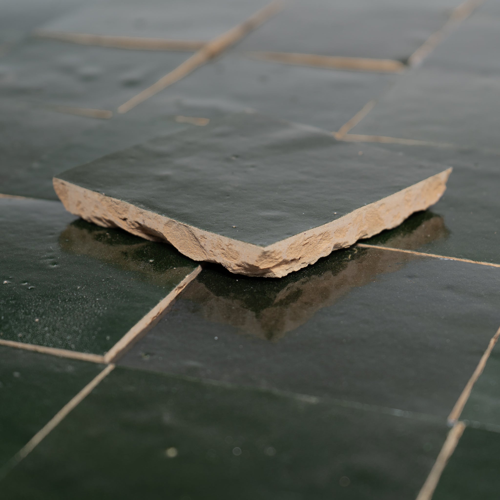 コタンの森 Forest Green Zellige Tile 4x4 - Cemento Collection
