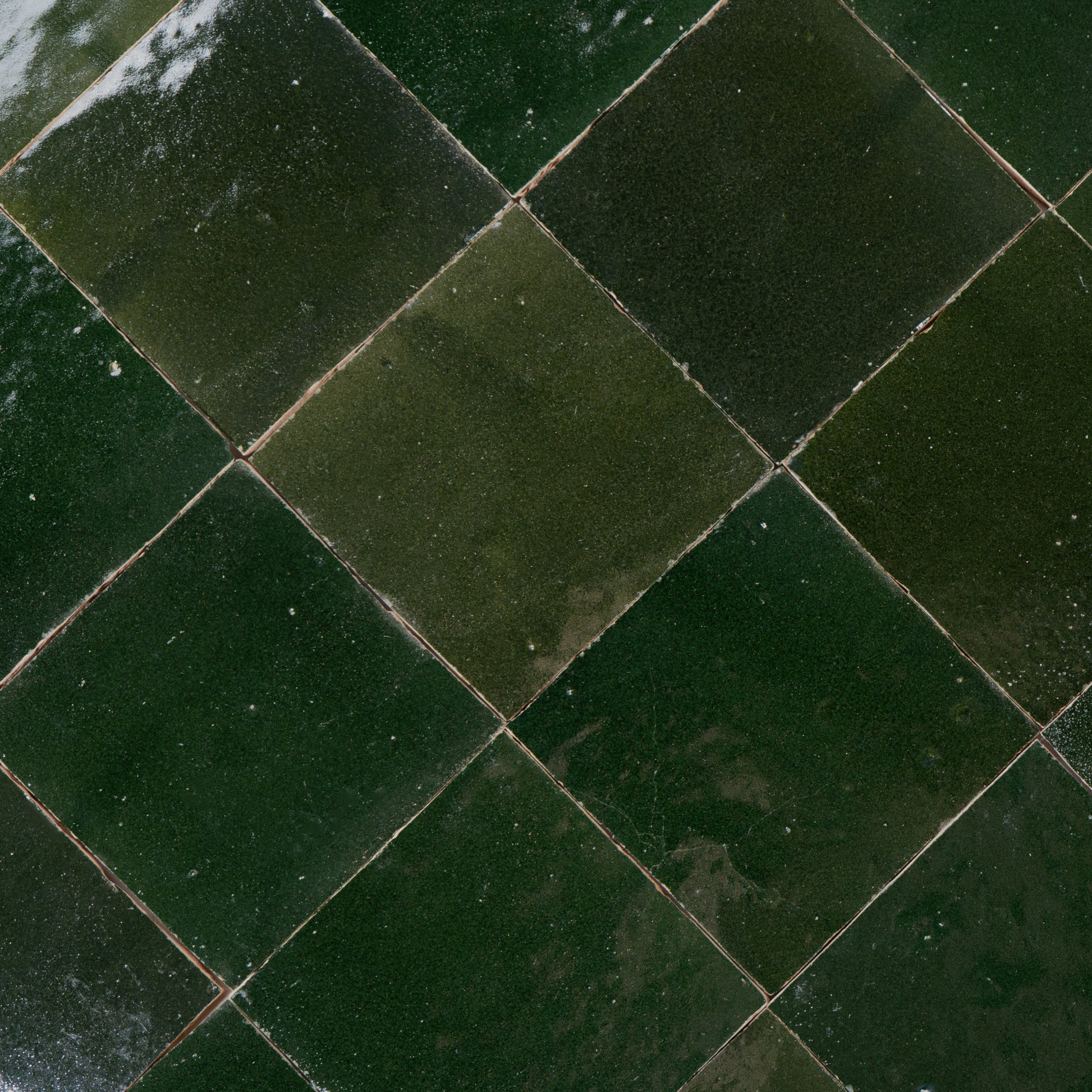 Handmade Moroccan Zellige 4x4 Forest Green Terracotta Tile - Cemento Collection