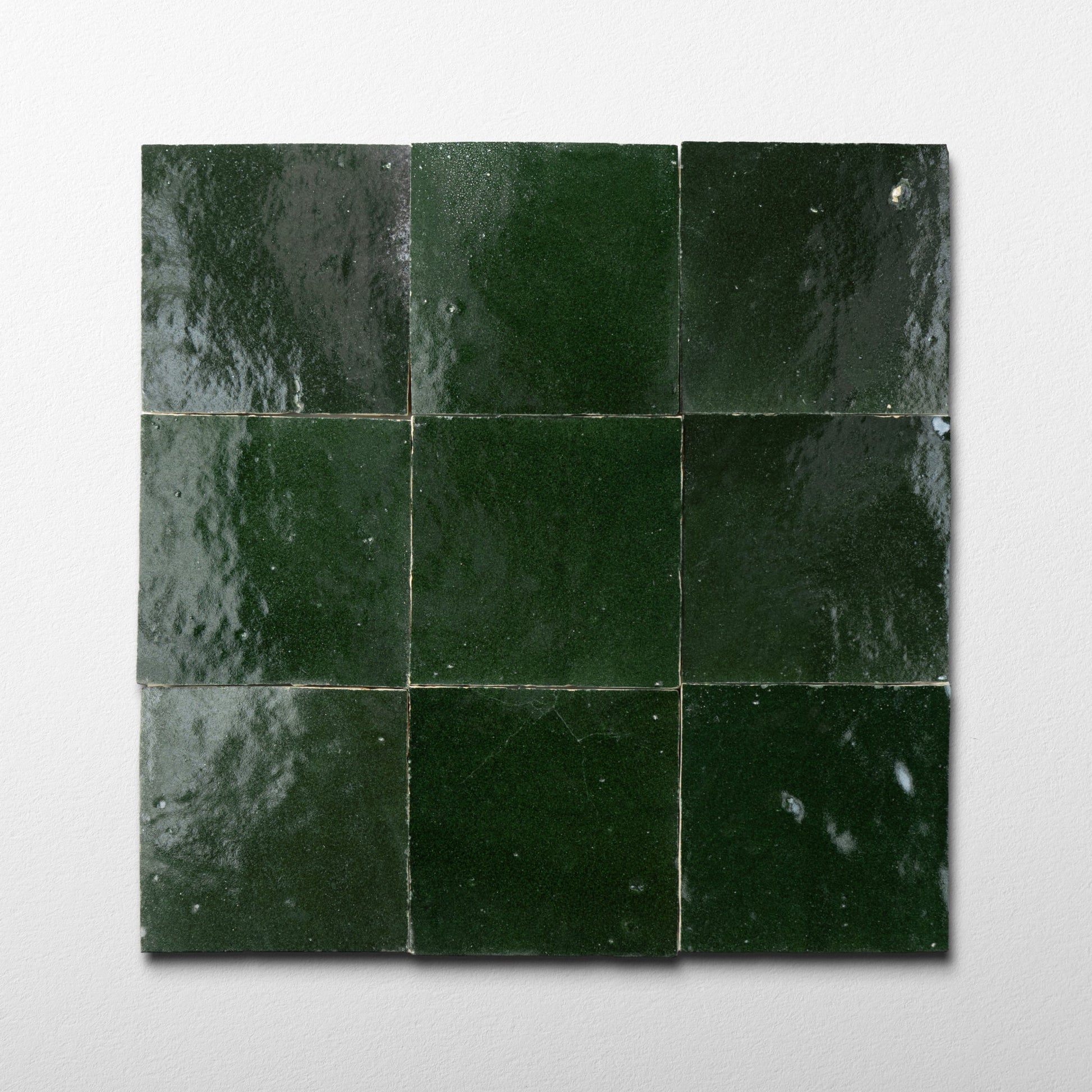 Handmade Moroccan Zellige 4x4 Forest Green Terracotta Tile - Cemento Collection