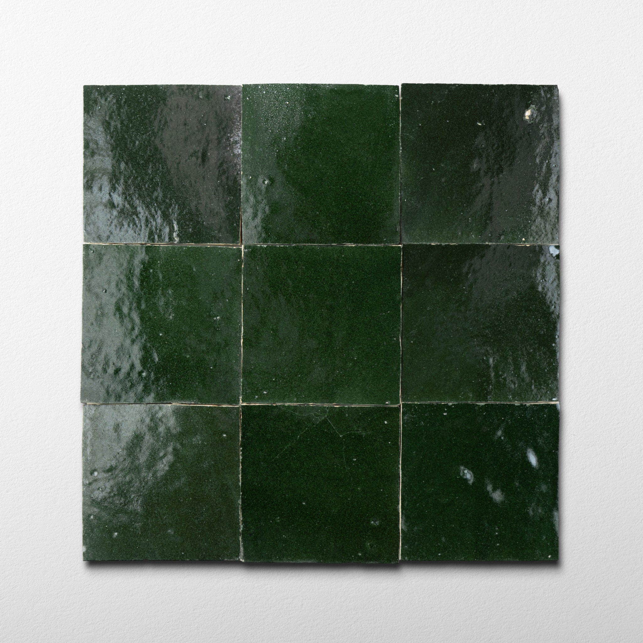 Handmade Moroccan Zellige 4x4 Forest Green Terracotta Tile - Cemento Collection