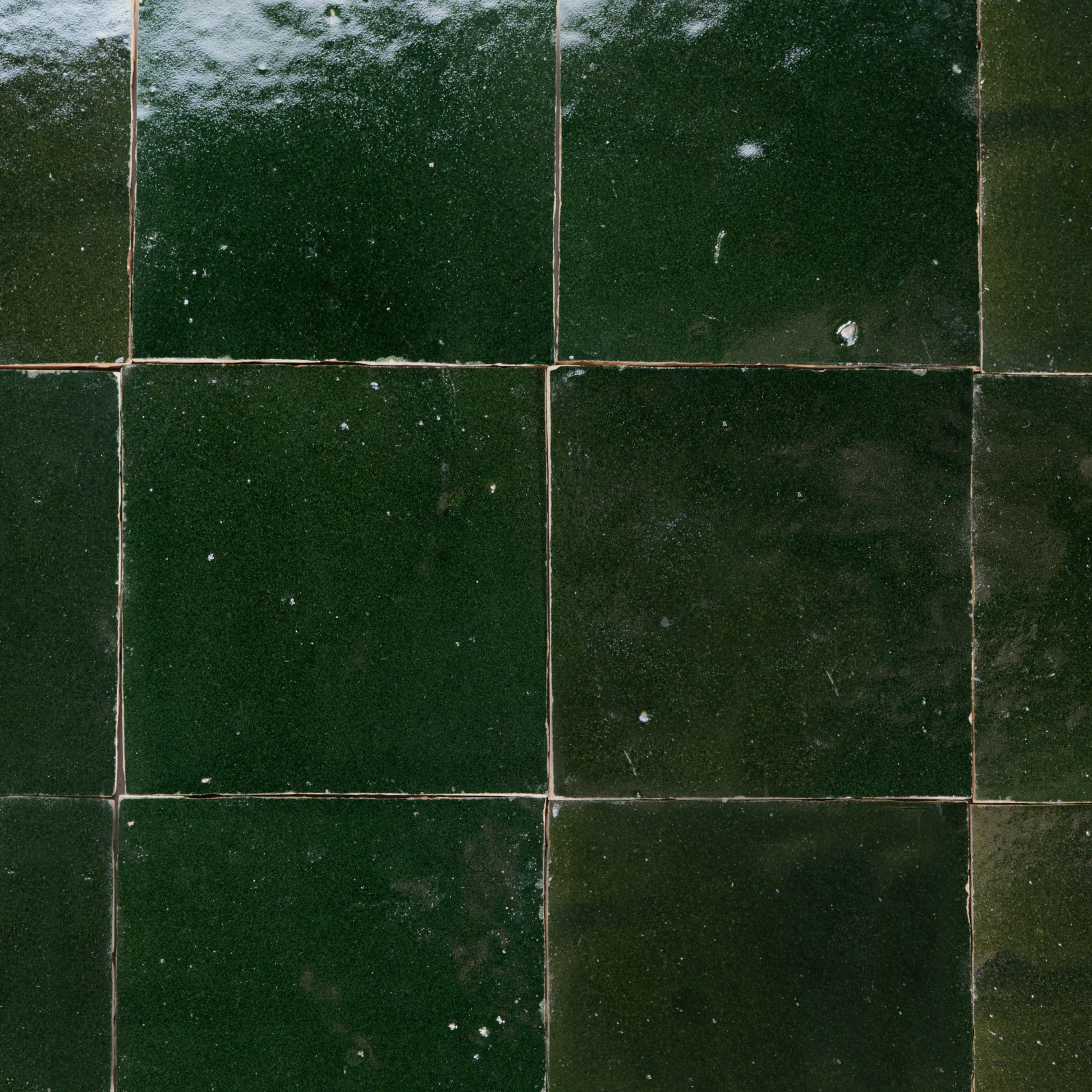 Handmade Moroccan Zellige 4x4 Forest Green Terracotta Tile - Cemento Collection