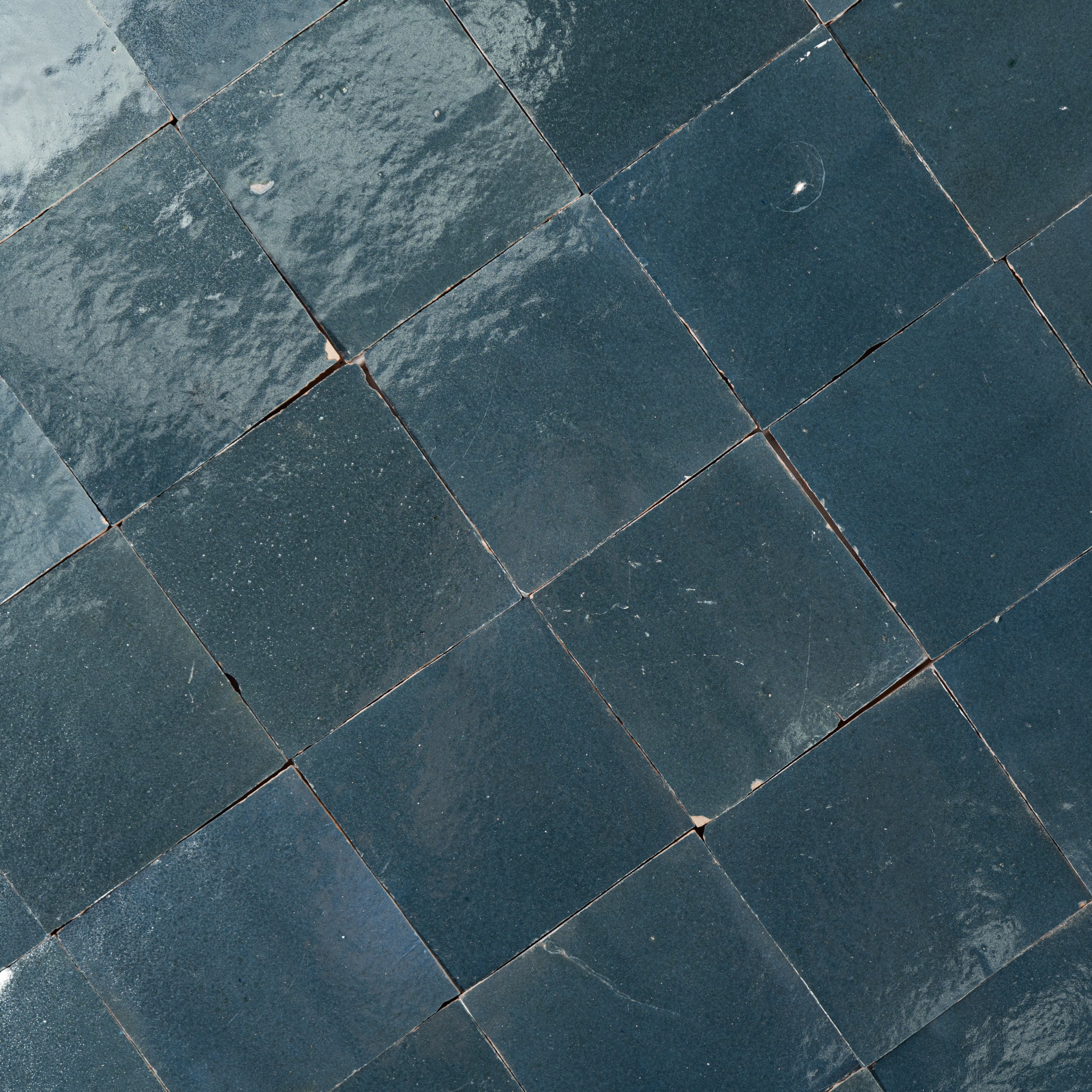 Handmade Moroccan Zellige 4x4 Indigo Blue Terracotta Tile