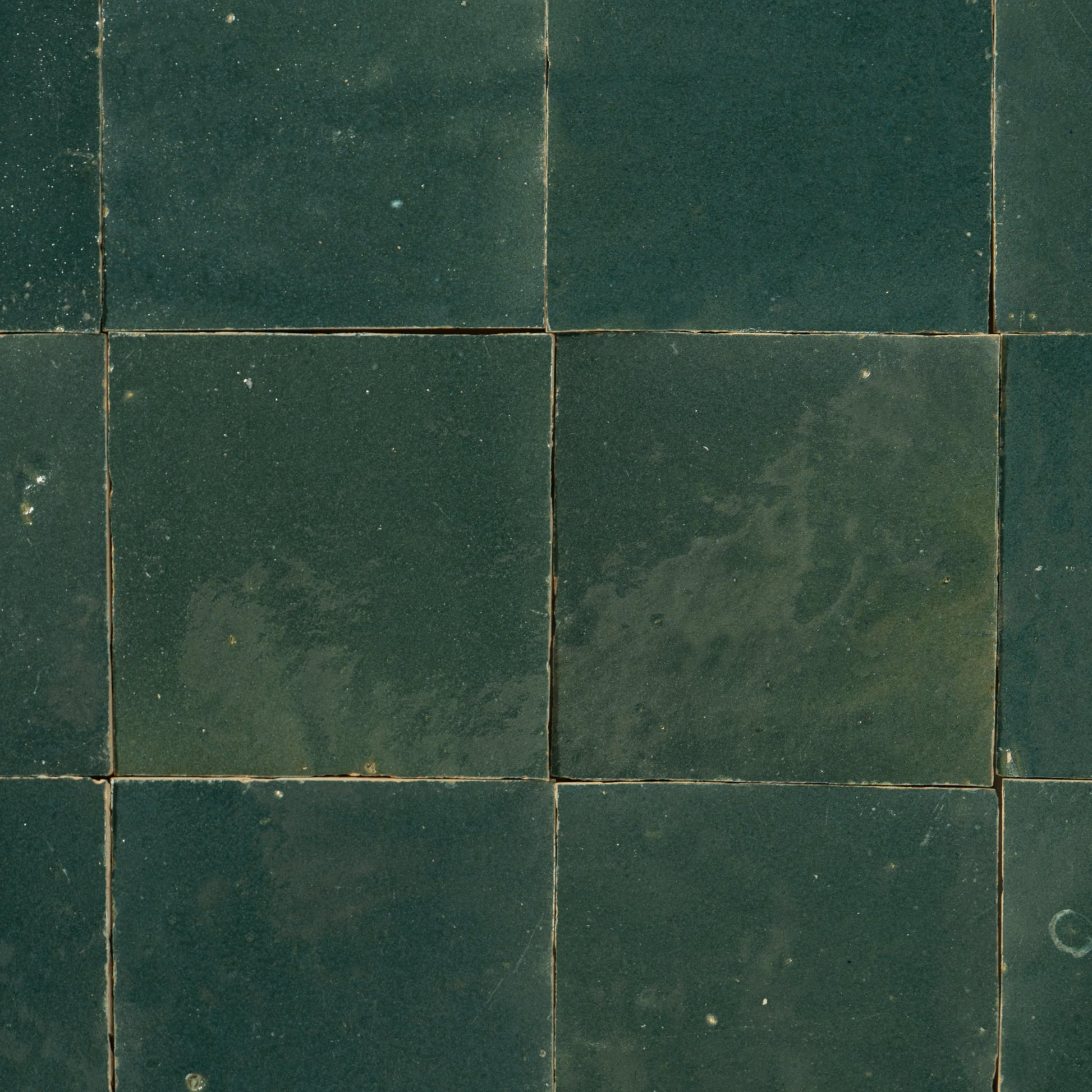 Handmade Moroccan Zellige 4x4 Indigo Green Terracotta Tile - Cemento Collection