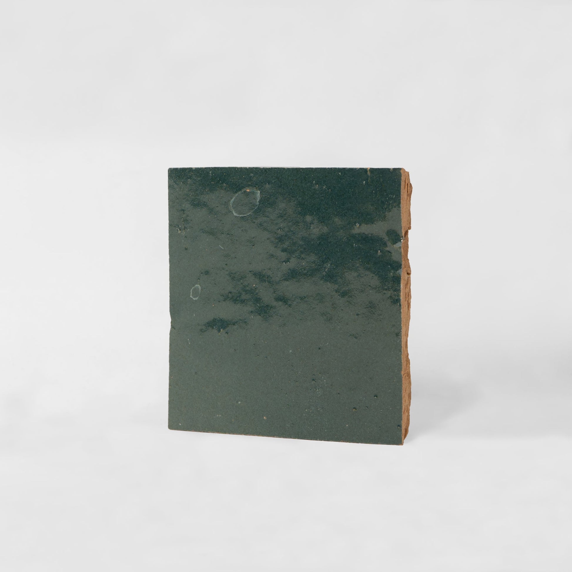 Handmade Moroccan Zellige 4x4 Indigo Green Terracotta Tile - Cemento Collection