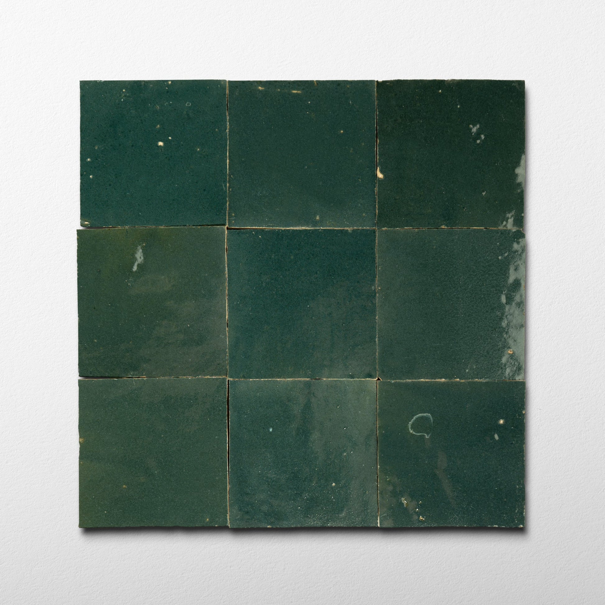 Handmade Moroccan Zellige 4x4 Indigo Green Terracotta Tile - Cemento Collection