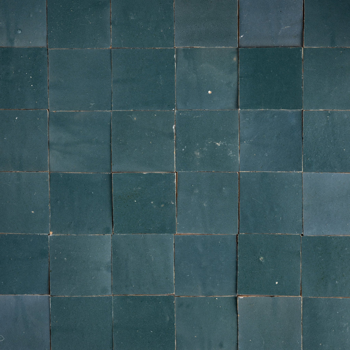 Handmade Moroccan Zellige 4x4 Indigo Green Terracotta Tile - Cemento Collection