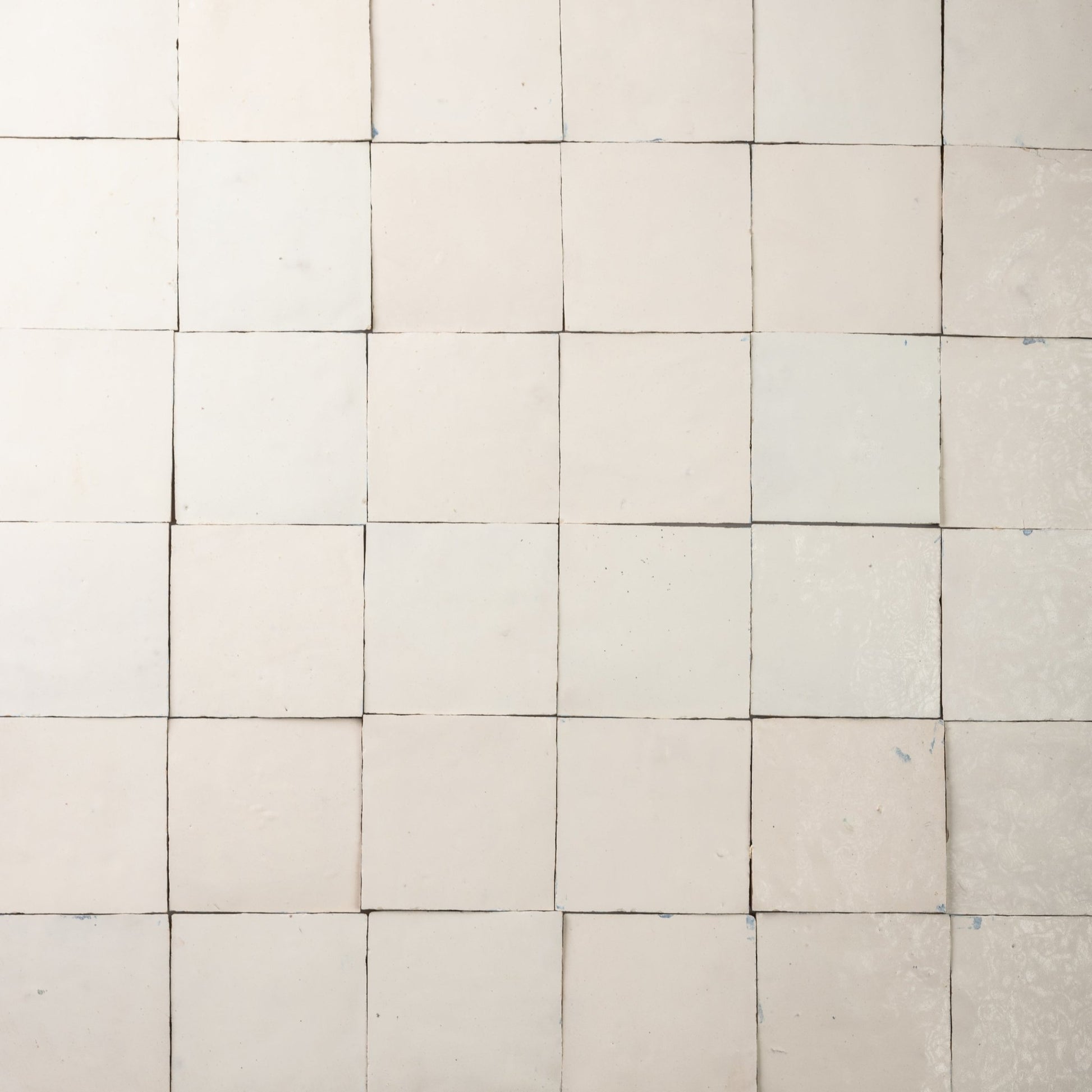Handmade Moroccan Zellige 4x4 Ivory Terracotta Tile - Cemento Collection