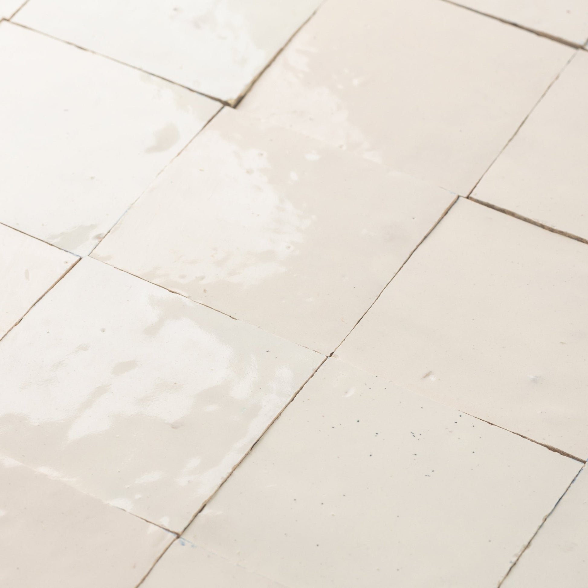 Handmade Moroccan Zellige 4x4 Ivory Terracotta Tile - Cemento Collection