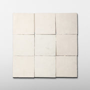 Handmade Moroccan Zellige 4x4 Ivory Terracotta Tile - Cemento Collection