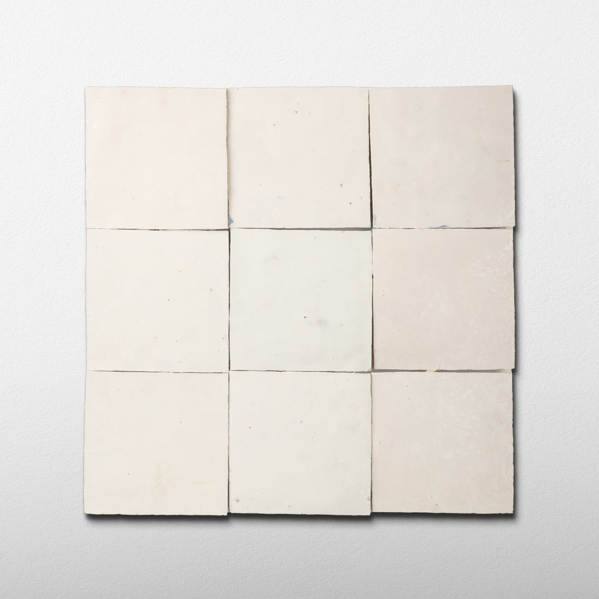 Handmade Moroccan Zellige 4x4 Ivory Terracotta Tile - Cemento Collection