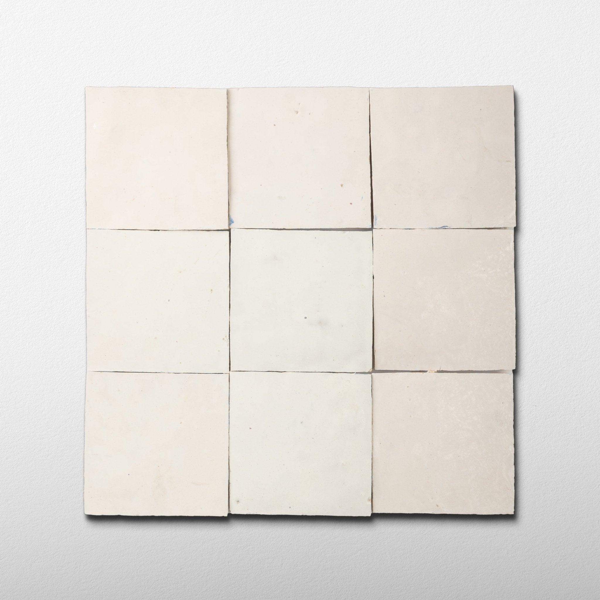 Handmade Moroccan Zellige 4x4 Ivory Terracotta Tile - Cemento Collection