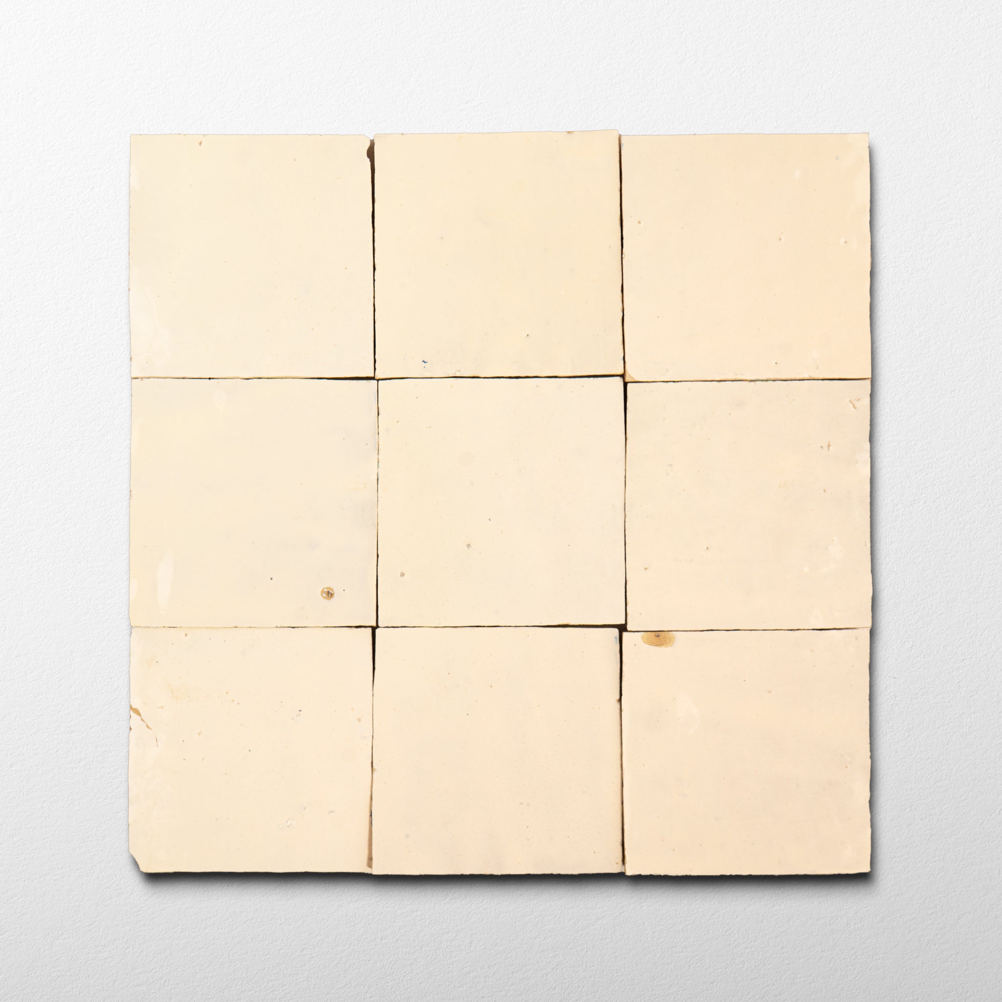 Handmade Moroccan Zellige 4x4 Ivory Terracotta Tile | Cemento