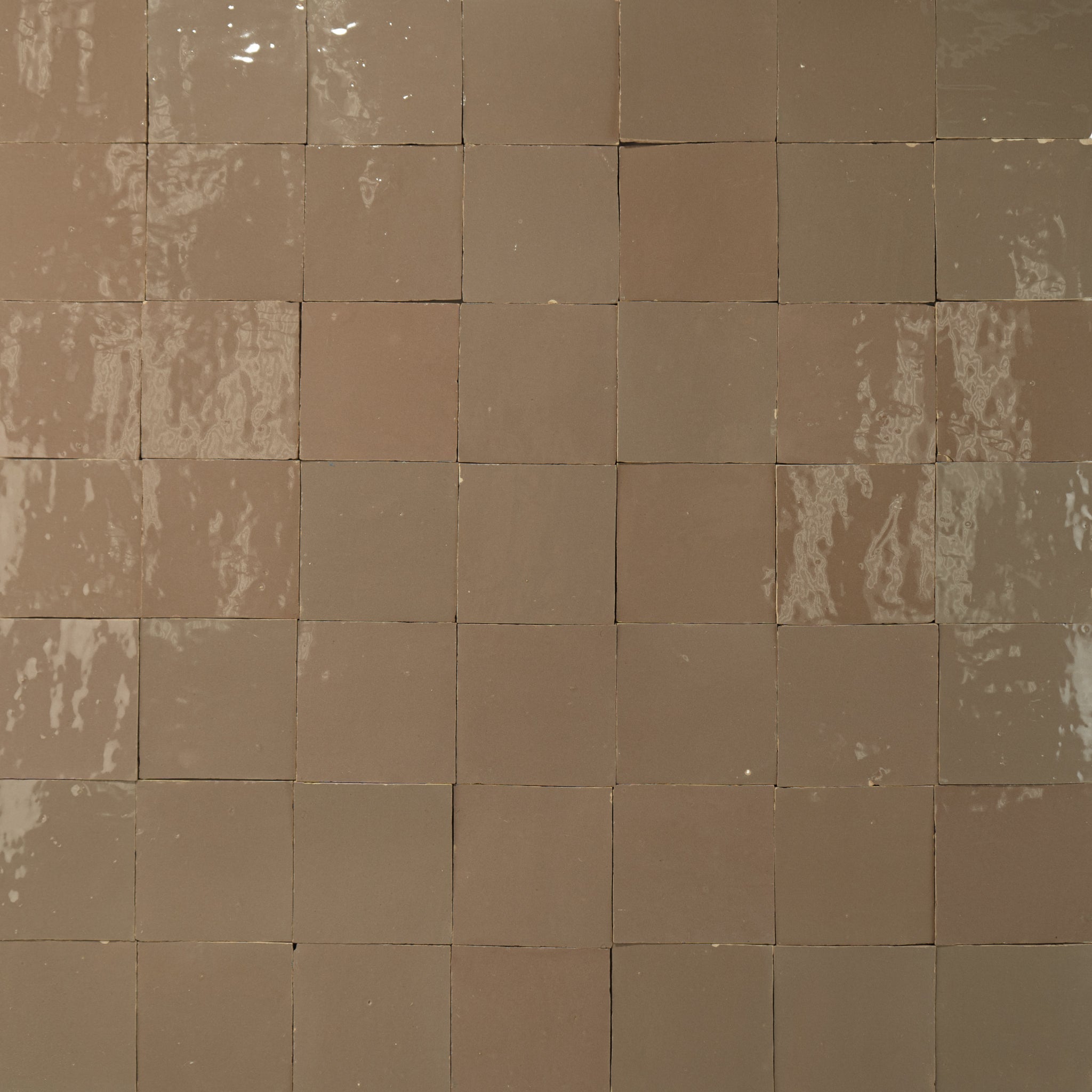 Handmade Moroccan Zellige 4x4 Latte Terracotta Tile - Cemento