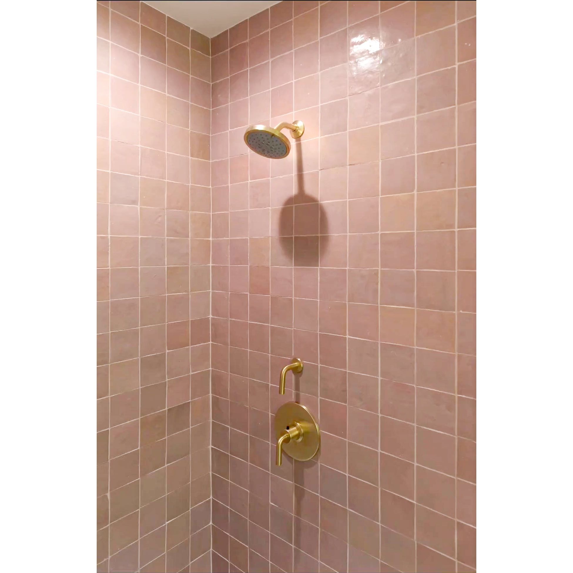 Handmade Moroccan Zellige 4x4 Lipstick Pink Terracotta Tile - Cemento Collection