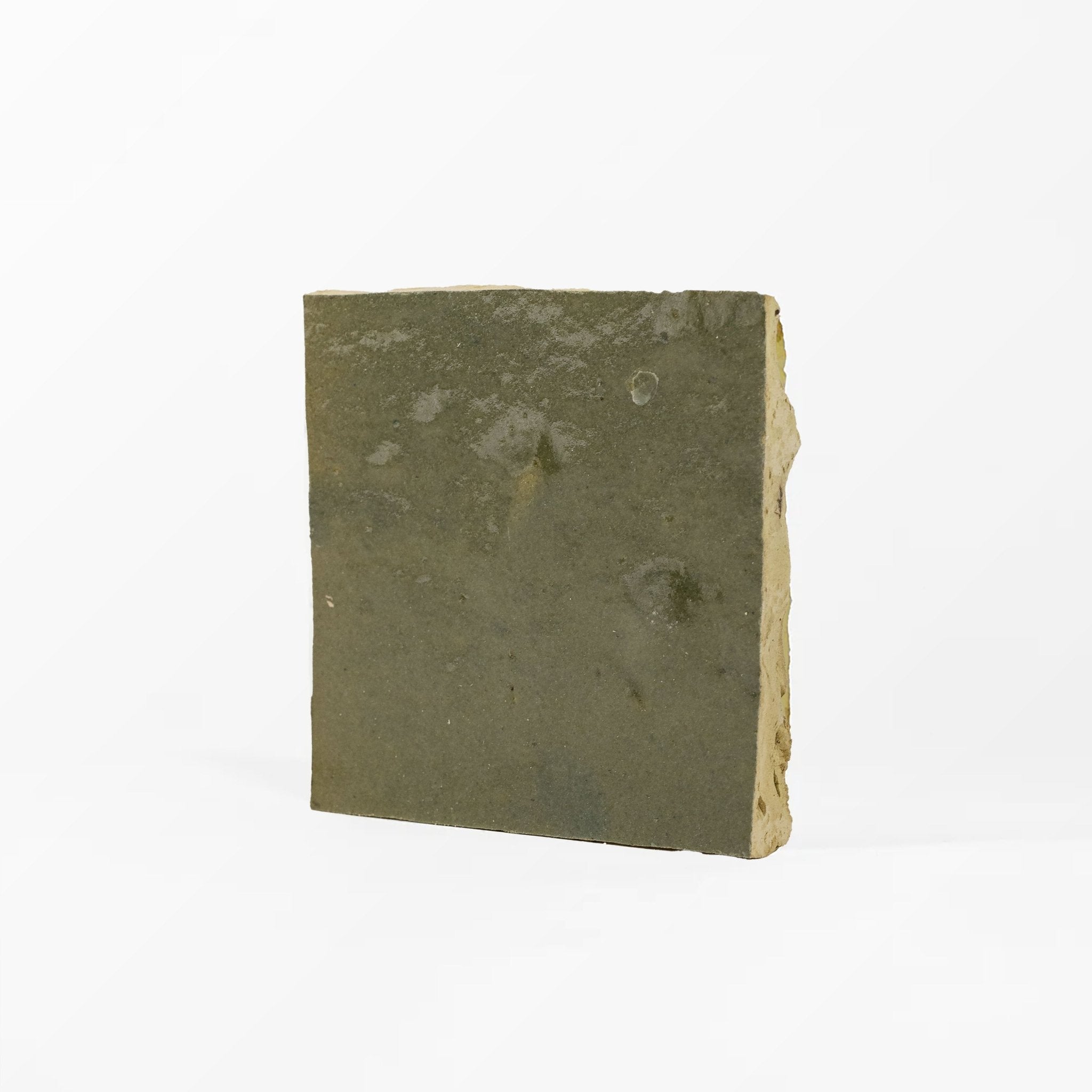 Handmade Moroccan Zellige 4x4 Moss Green Terracotta Tile | Cemento