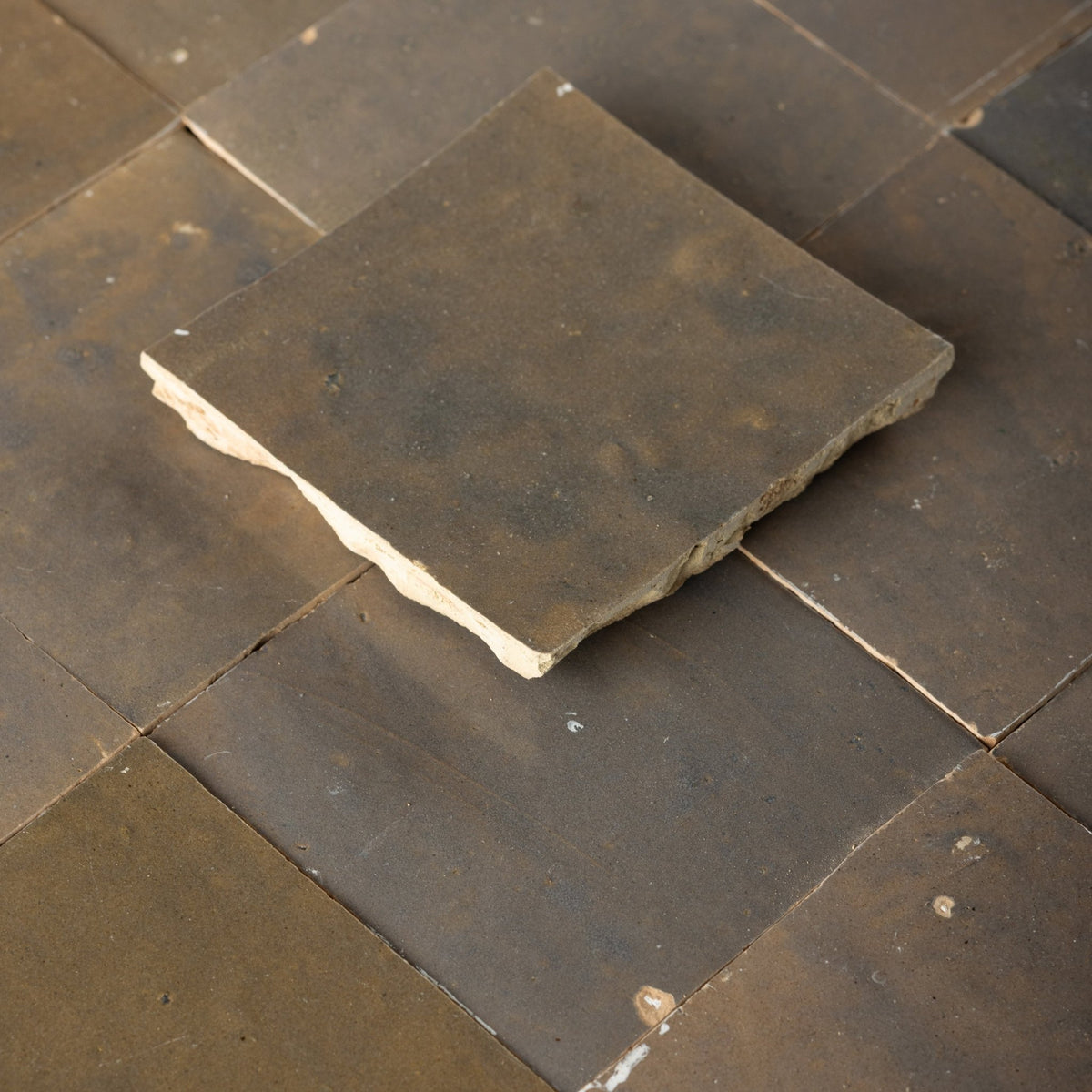 Handmade Moroccan Zellige 4x4 Muddy River Terracotta Tile - Cemento Collection