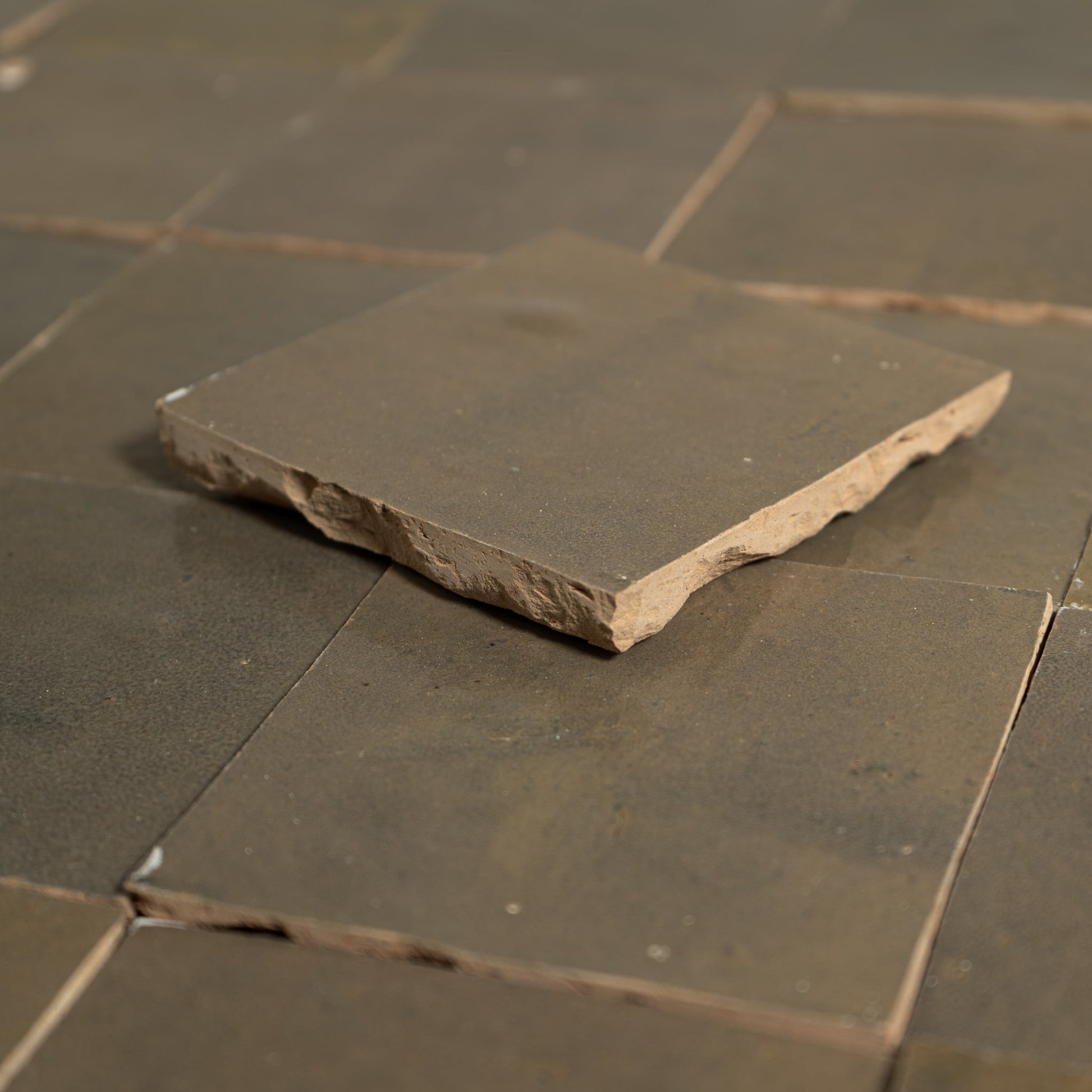 Handmade Moroccan Zellige 4x4 Muddy River Terracotta Tile - Cemento Collection