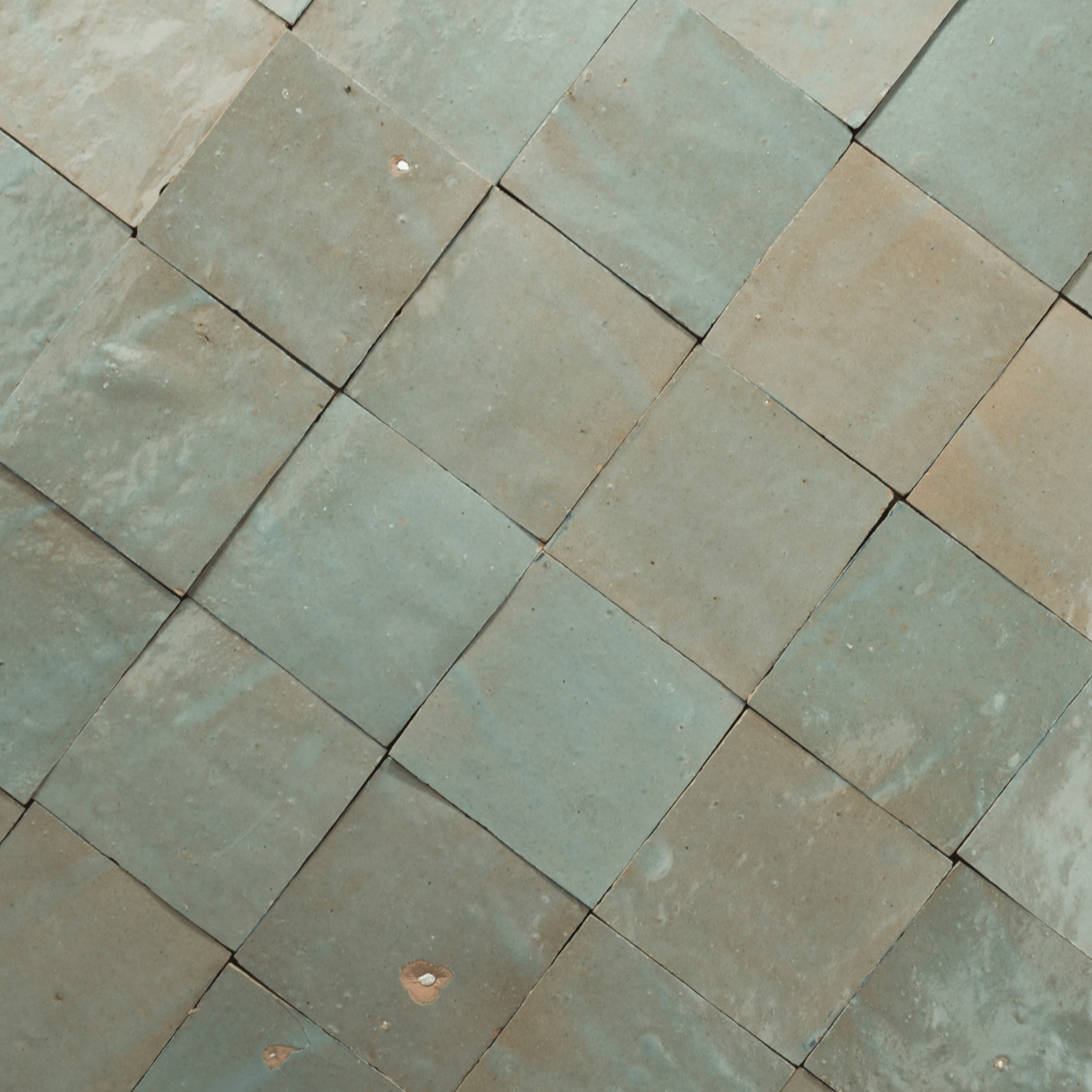 Handmade Moroccan Zellige 4x4 Pale Cucumber Terracotta Tile - Cemento Collection
