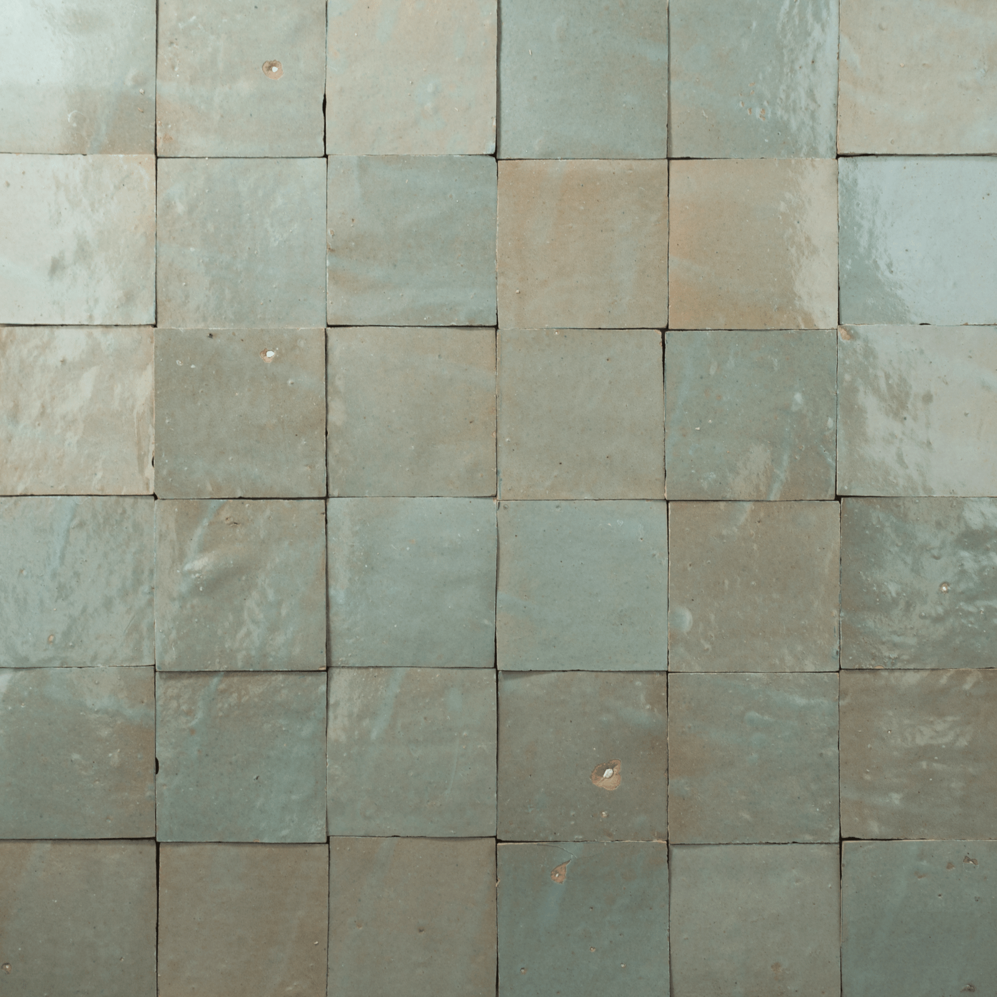 Handmade Moroccan Zellige 4x4 Pale Cucumber Terracotta Tile - Cemento Collection