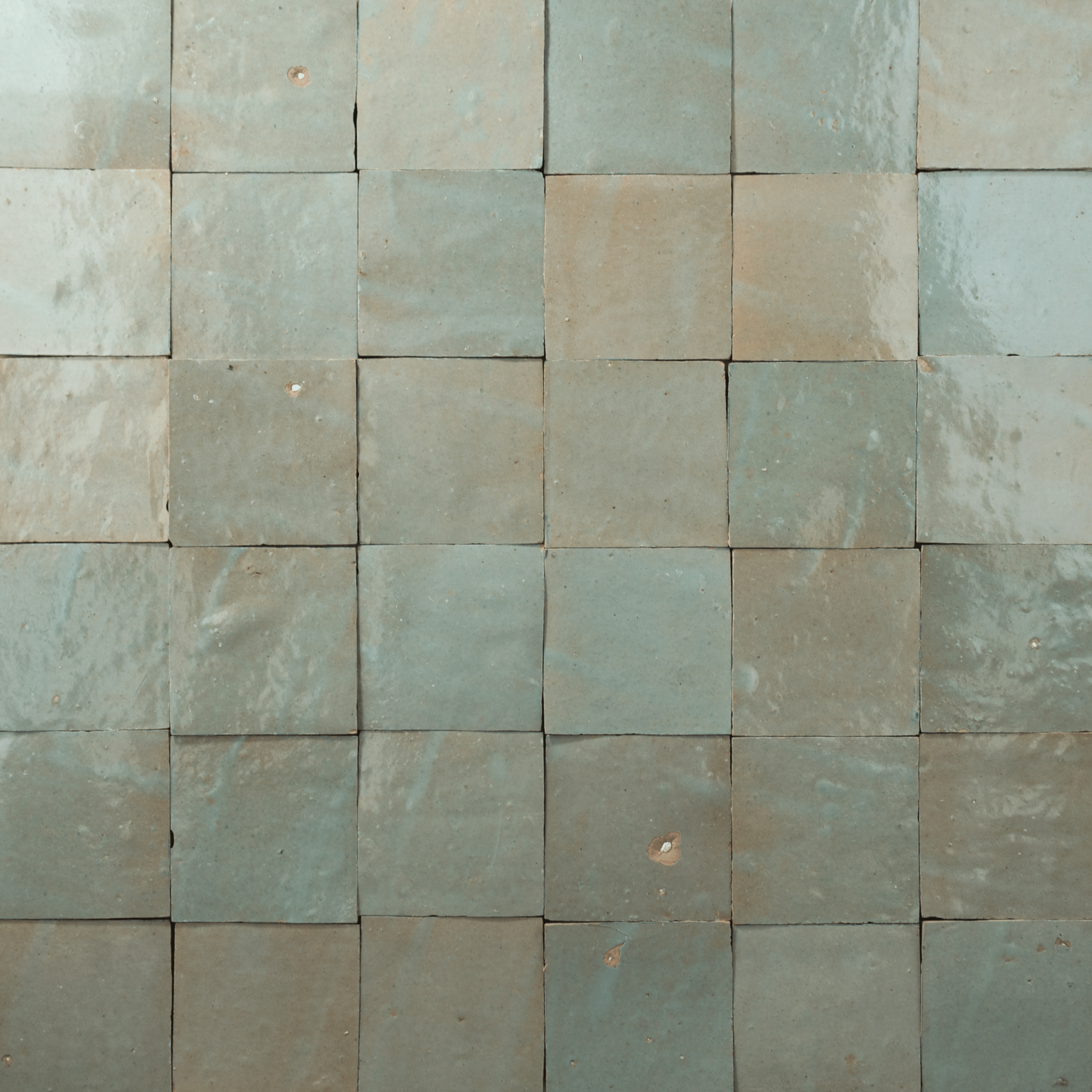Handmade Moroccan Zellige 4x4 Pale Cucumber Terracotta Tile - Cemento Collection