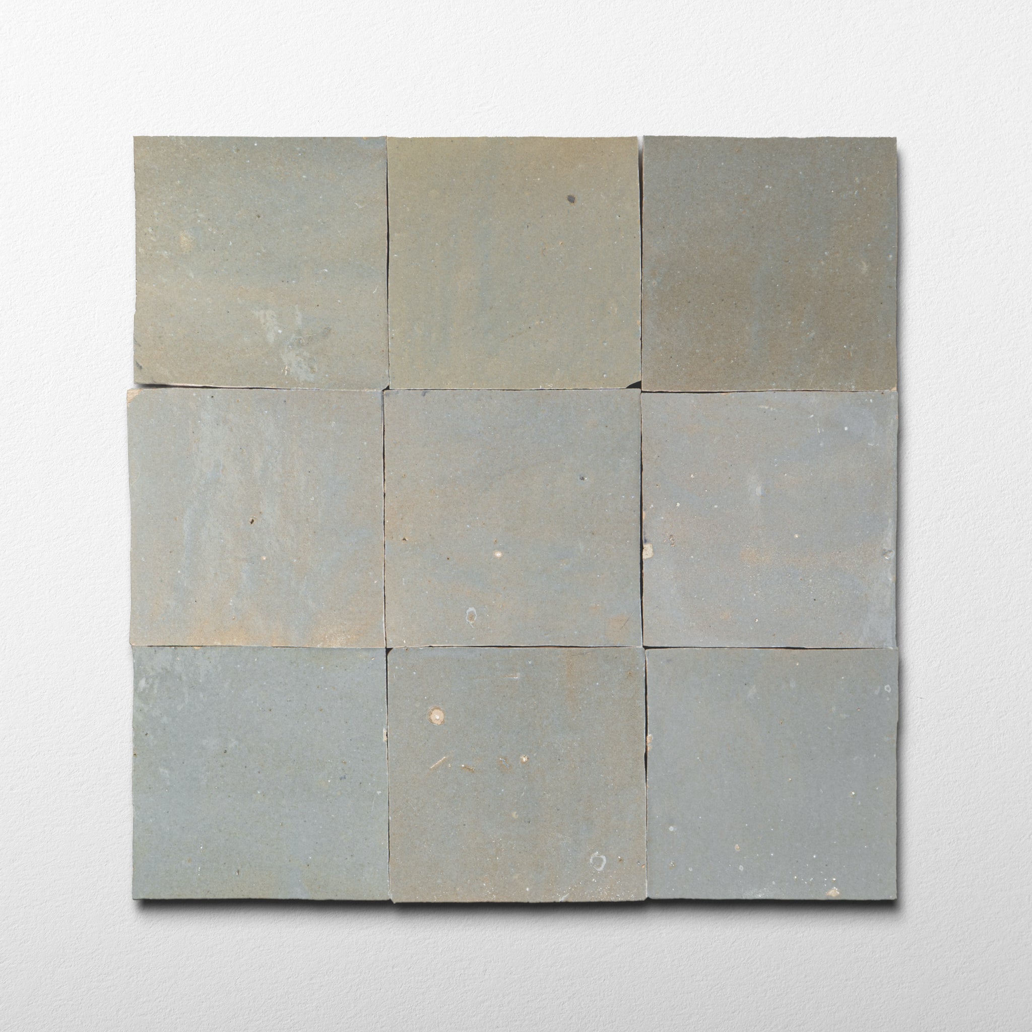 クレイツ Handmade Moroccan Zellige 4x4 Pewter Grey Terracotta Tile