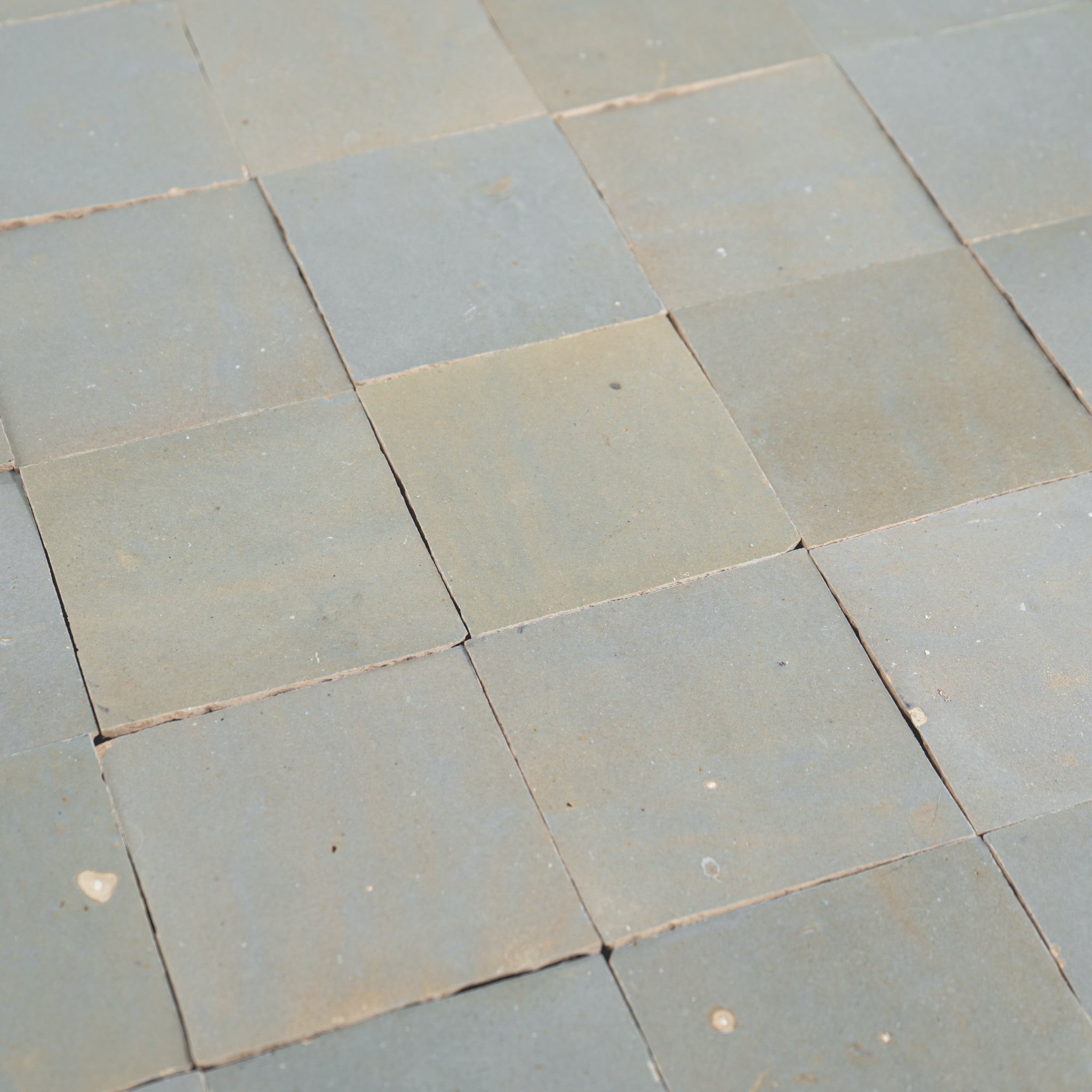 Handmade Moroccan Zellige 4x4 Pewter Grey Terracotta Tile