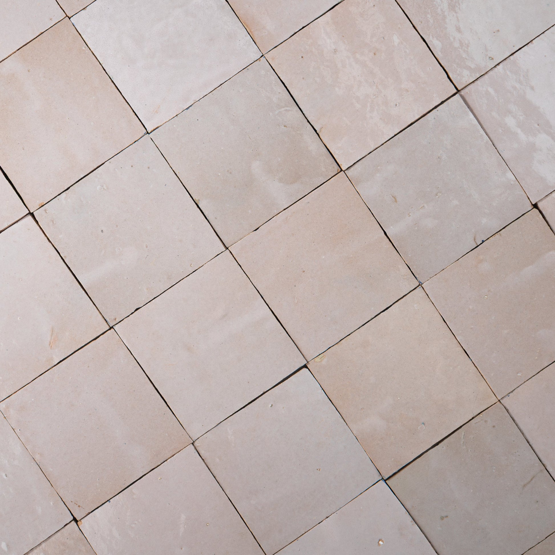 Handmade Moroccan Zellige 4x4 Powder Pink Terracotta Tile - Cemento Collection