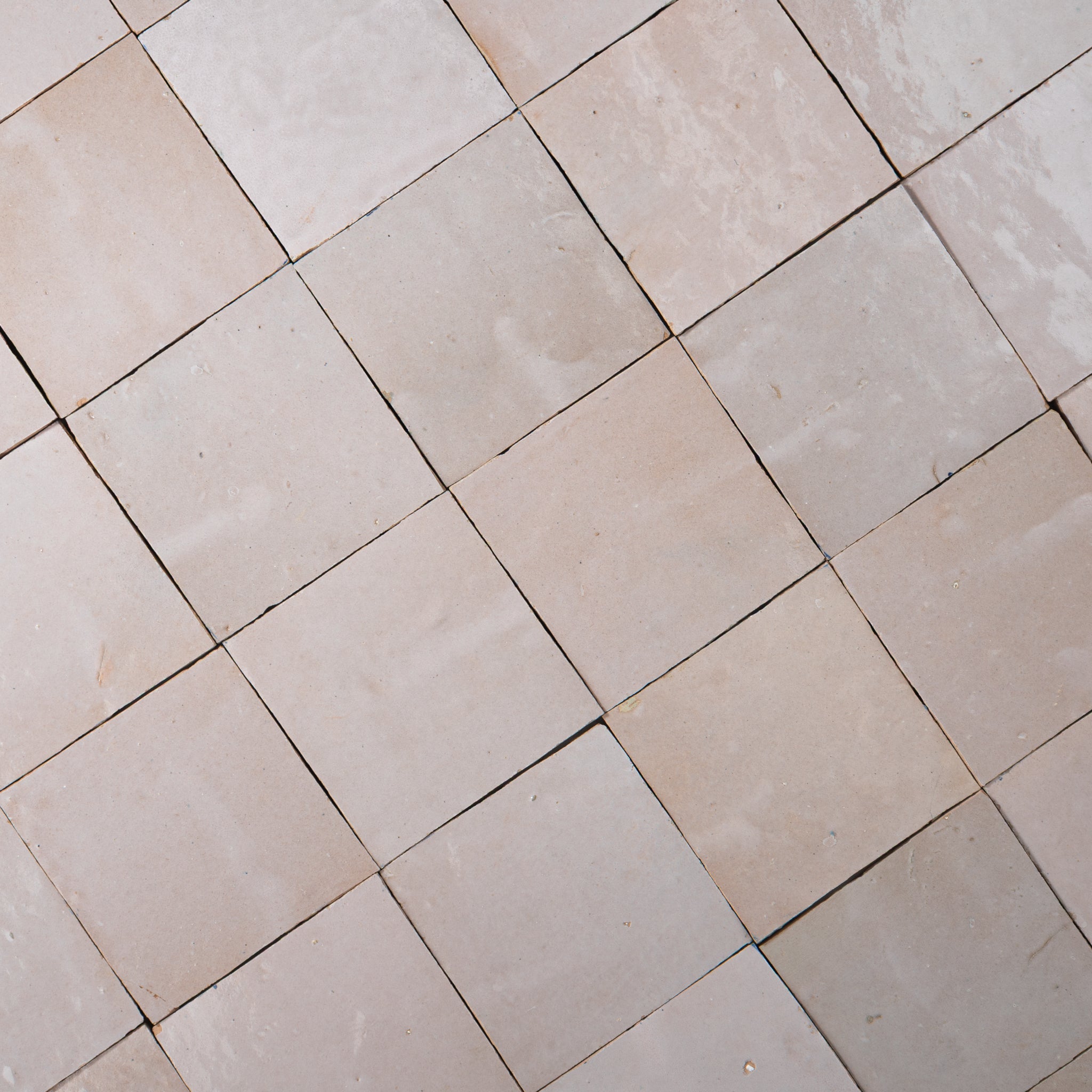 Handmade Moroccan Zellige 4x4 Powder Pink Terracotta Tile - Cemento Collection