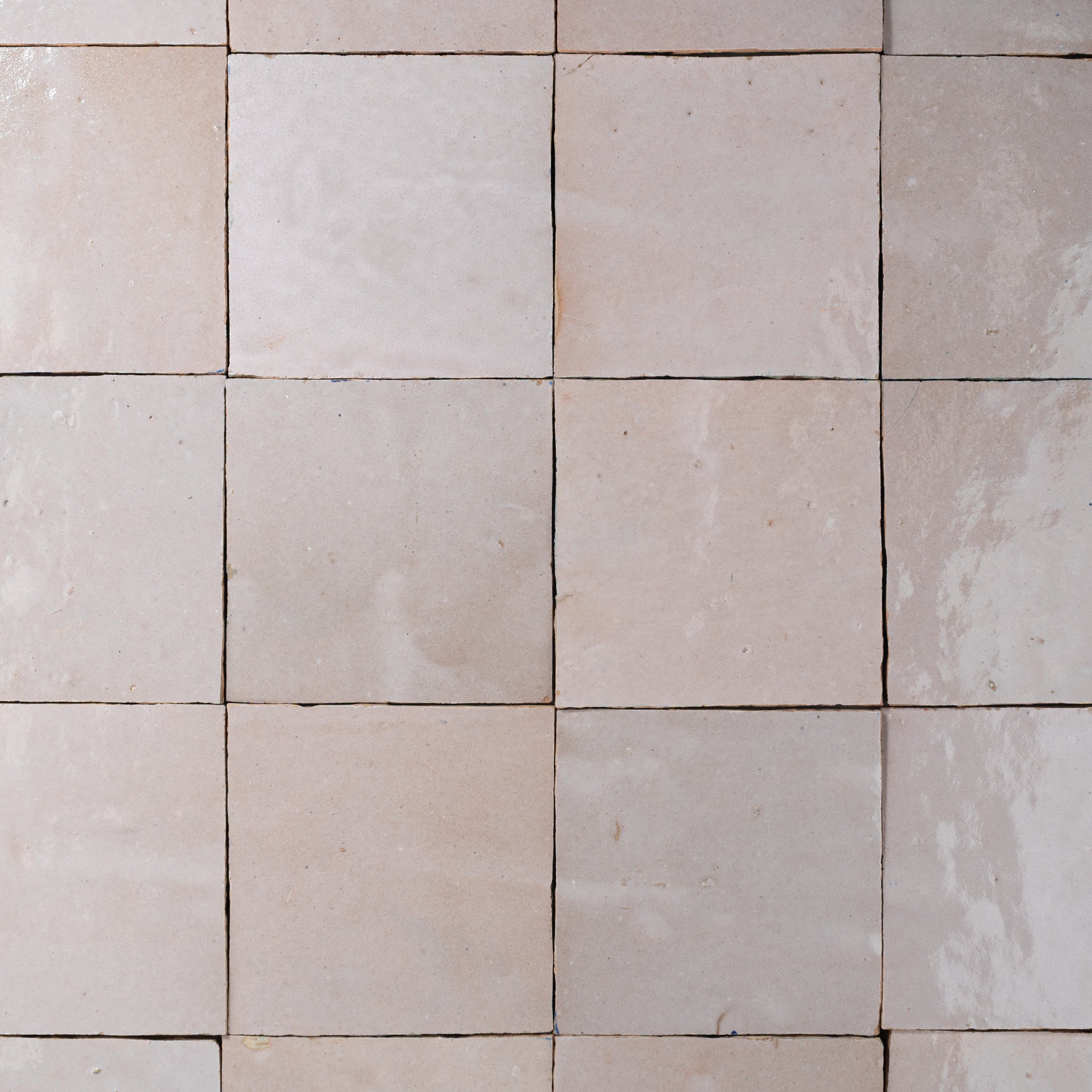 Handmade Moroccan Zellige 4x4 Powder Pink Terracotta Tile - Cemento Collection