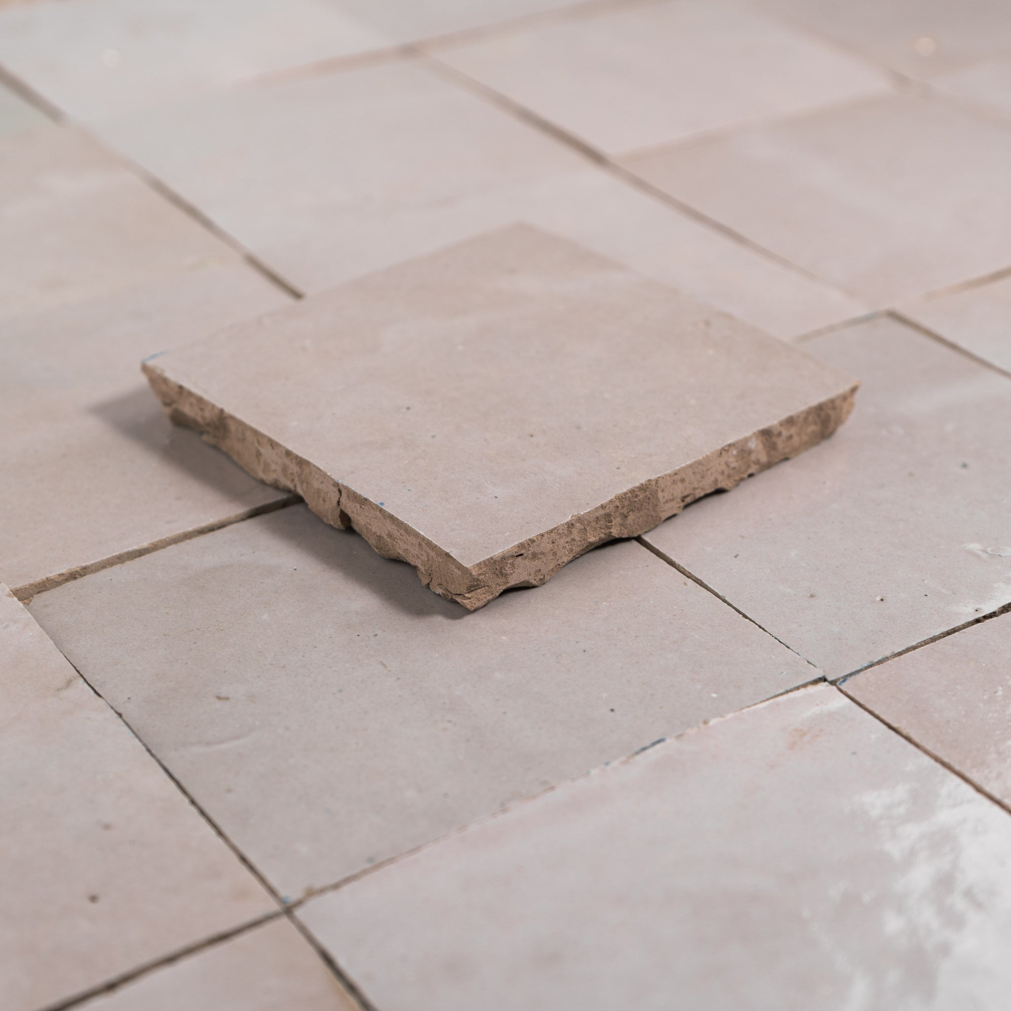 Handmade Moroccan Zellige 4x4 Powder Pink Terracotta Tile - Cemento Collection