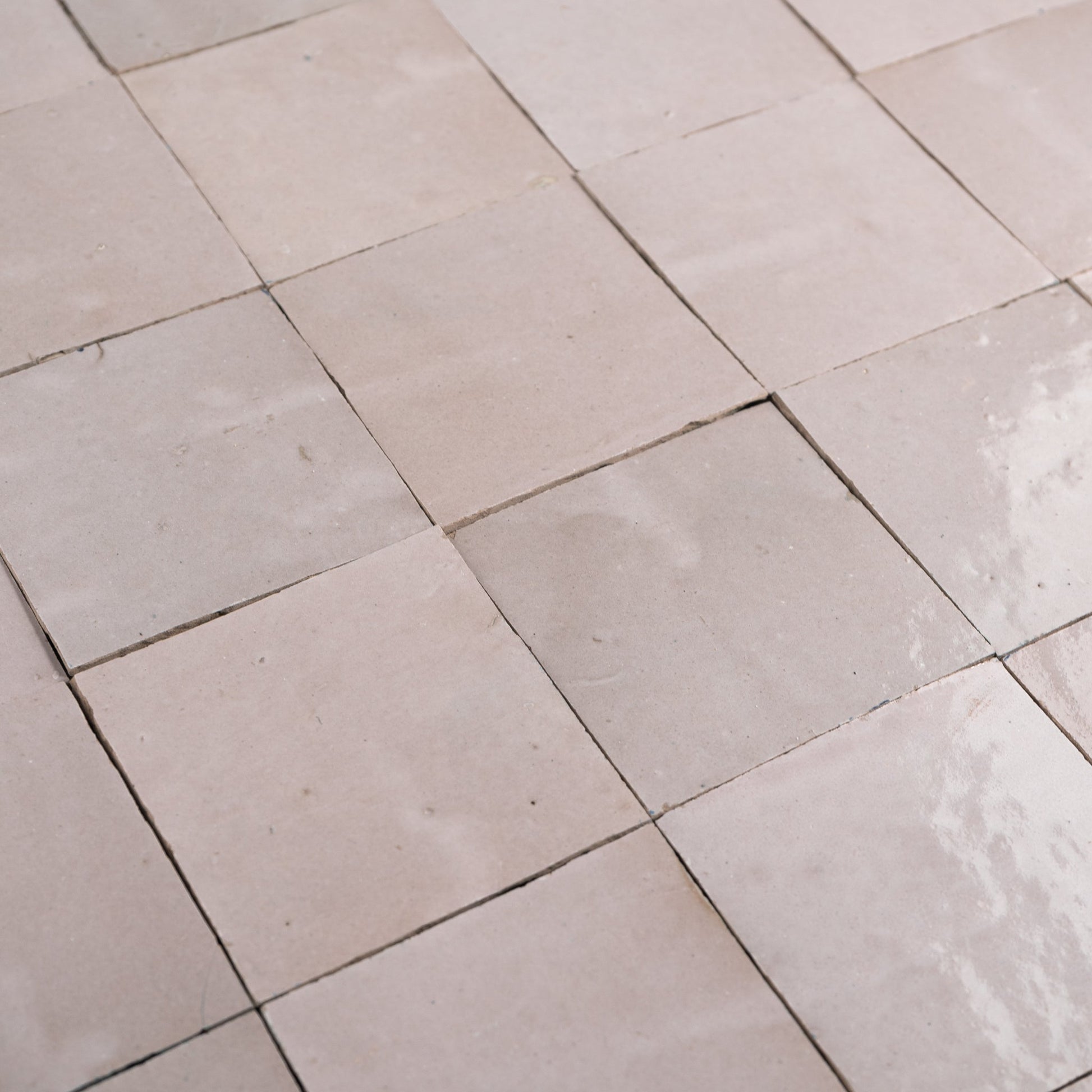 Handmade Moroccan Zellige 4x4 Powder Pink Terracotta Tile - Cemento Collection